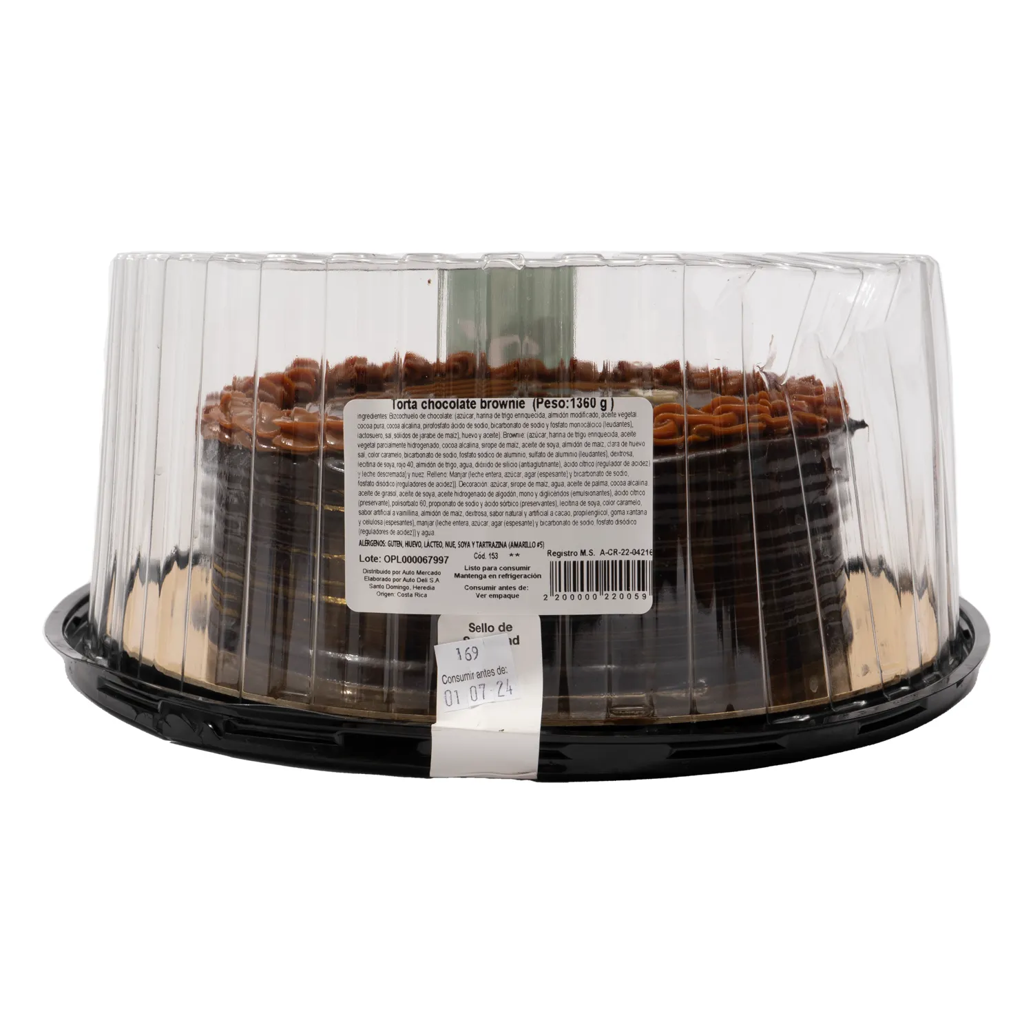 Torta Chocolate Brownie Grande Auto Mercado Empaque 1360 G