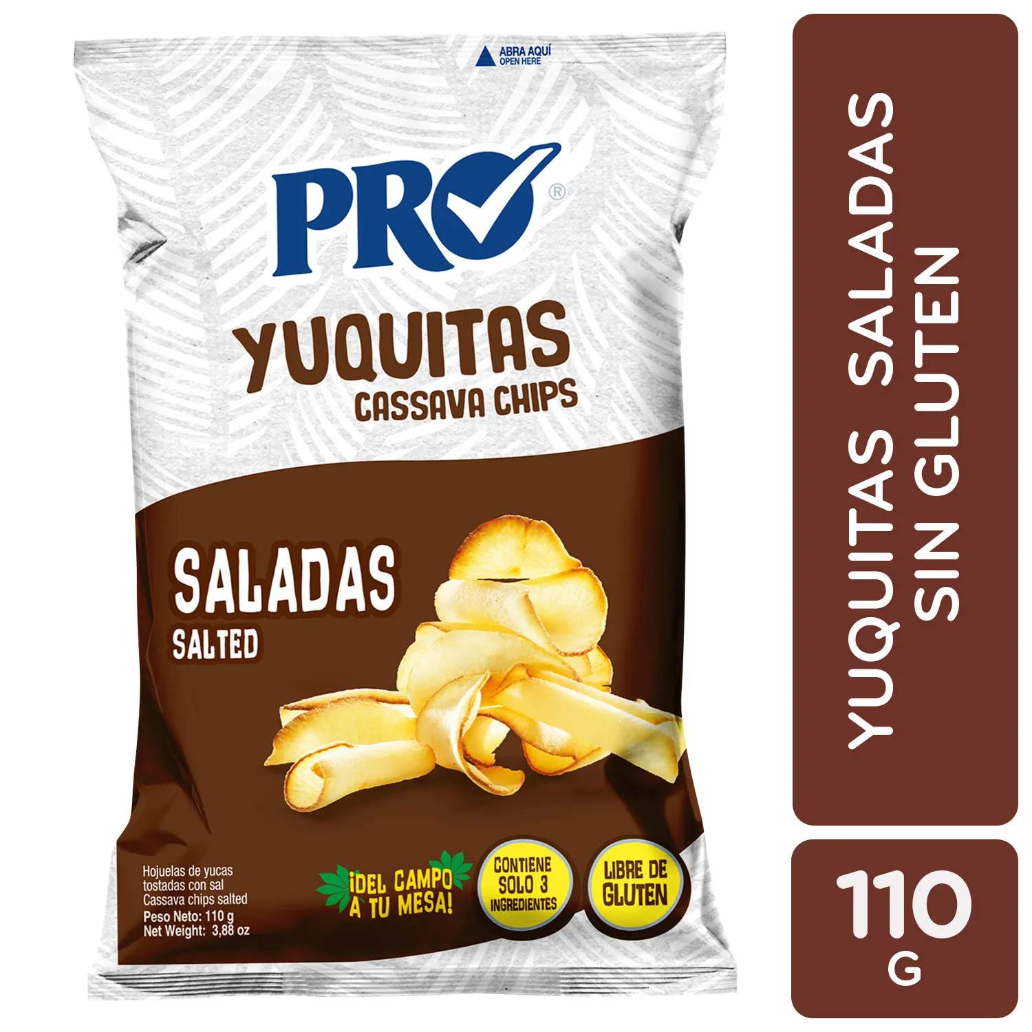 Yuca Tostada Salada Pro Paquete 110 G