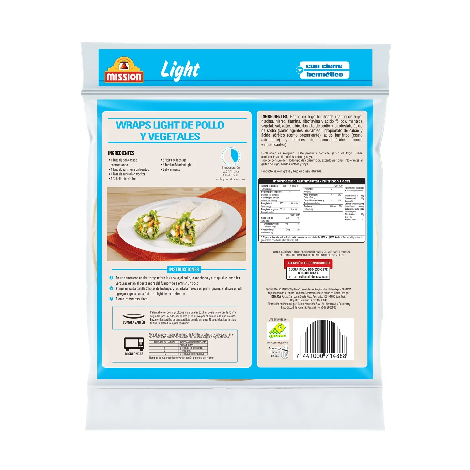 Tortillas Trigo Light 10u Mision Paquete 250 G