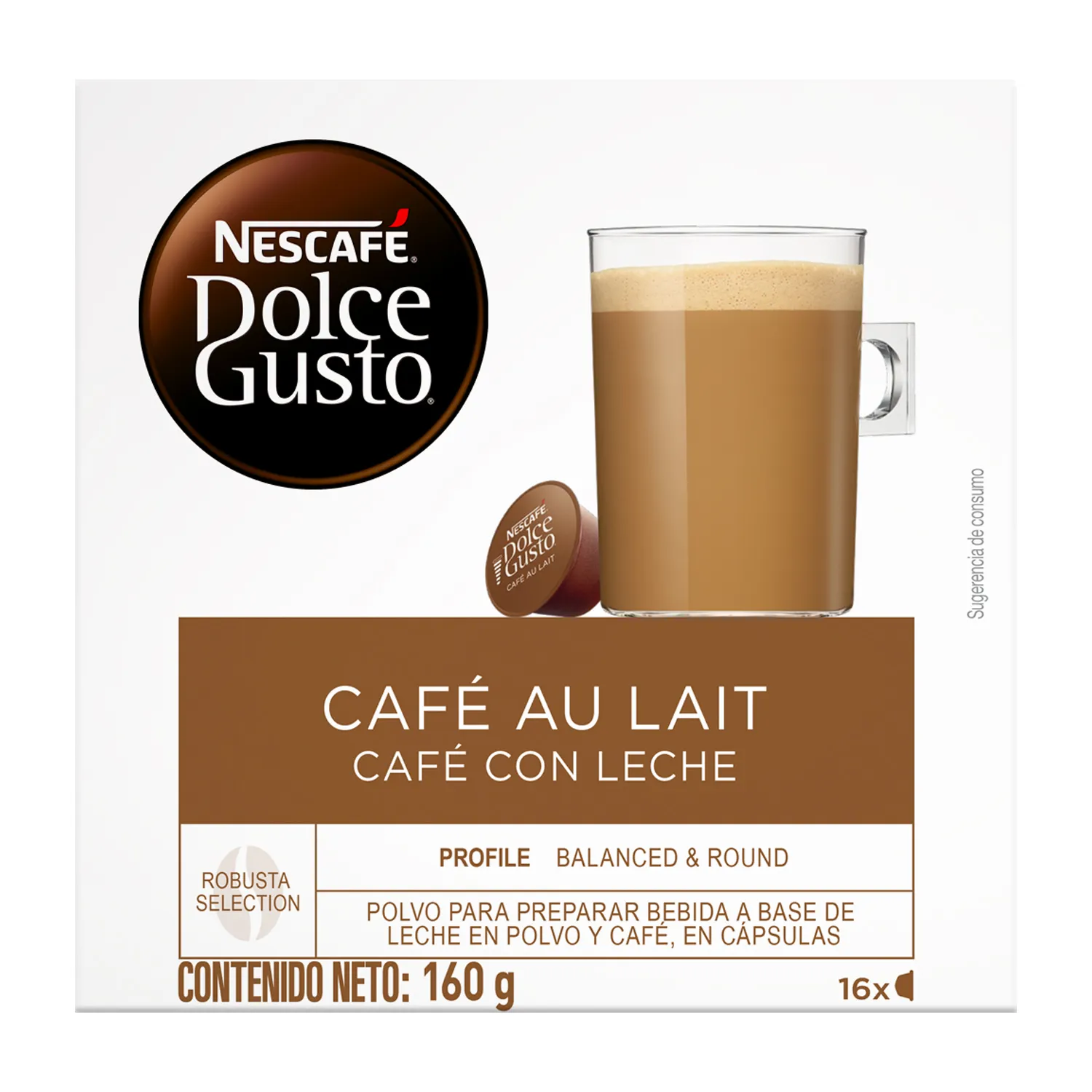 Capsula Cafe Con Leche Nescafe Caja 160 G