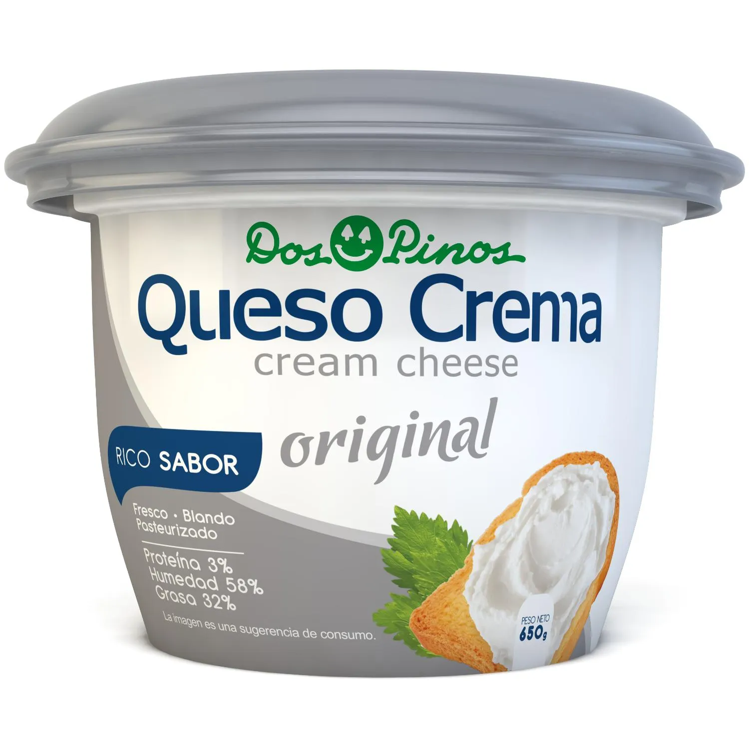 Queso Crema Dos Pinos Envase 650 G