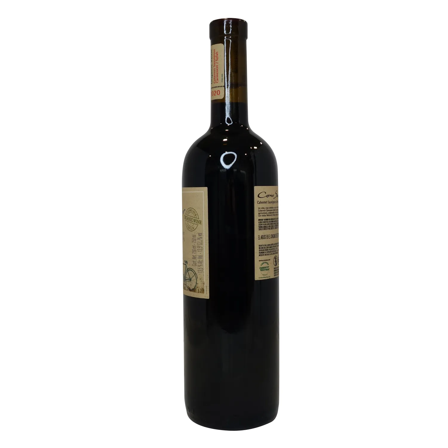 Vino Tinto Chile Cabernet Sauvignon Organico Organico Botella 750 Ml