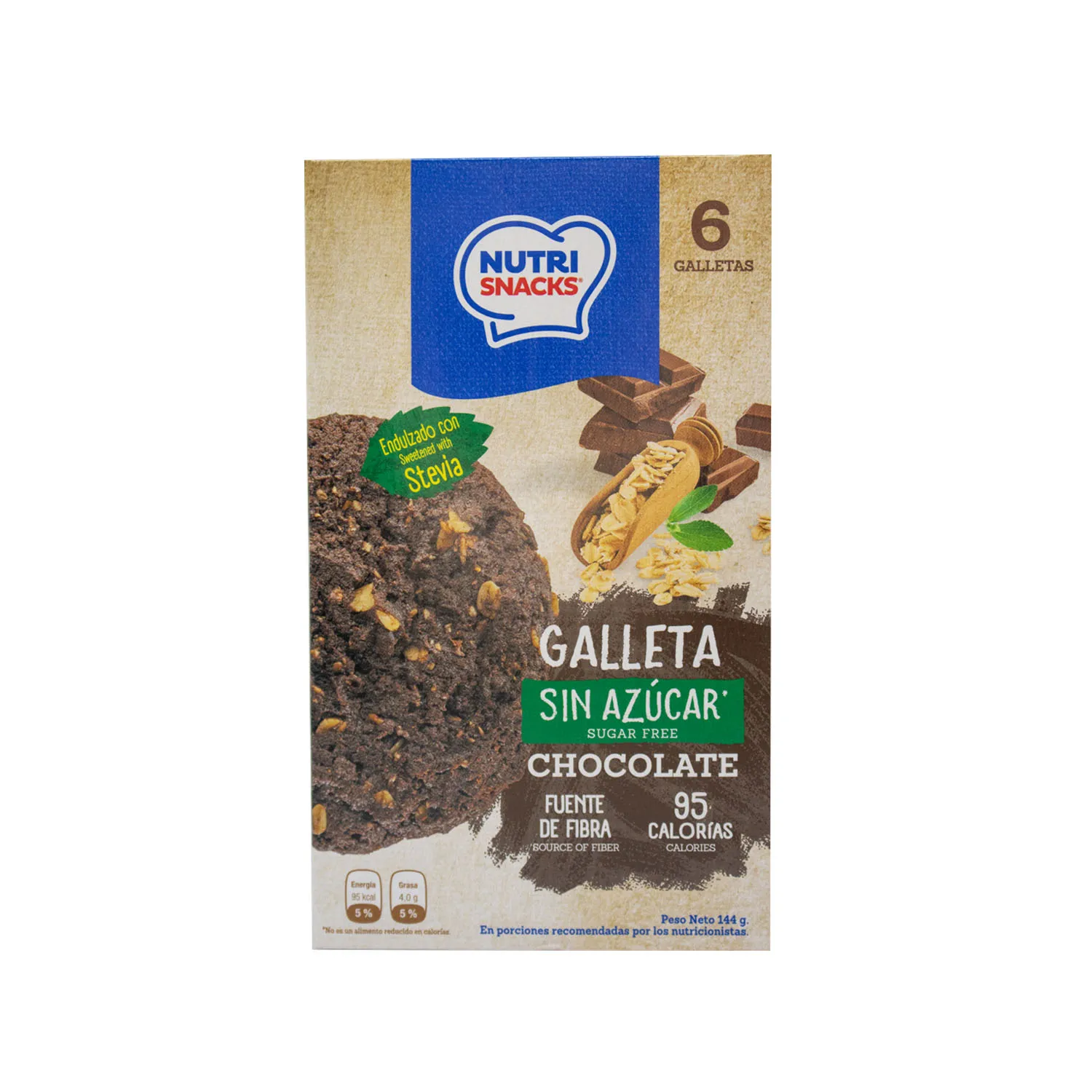 Galleta Dulce Avena Cacao Nutrisnacks Caja 144 G
