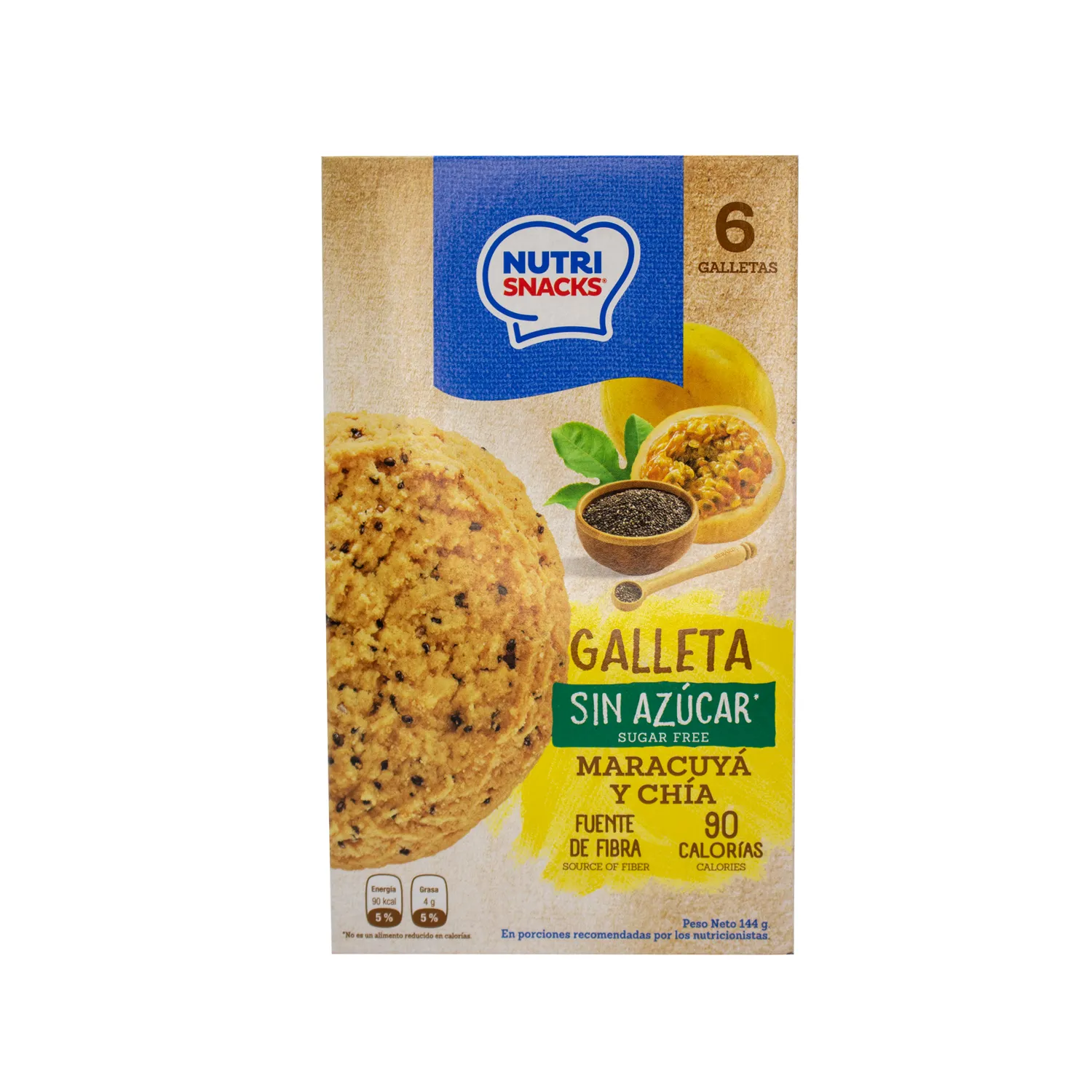 Galleta Dulce Maracuya Nutrisnacks Caja 144 G