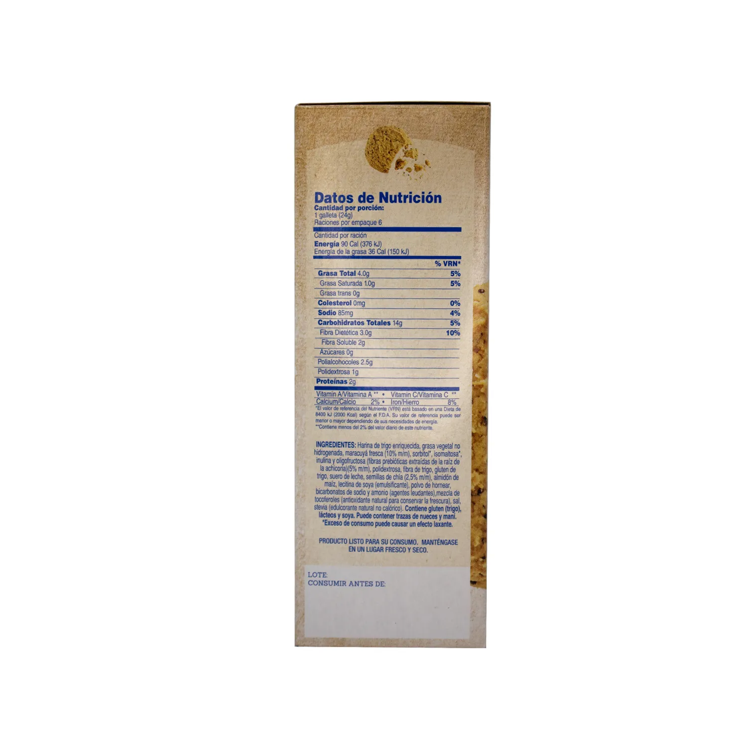 Galleta Dulce Maracuya Nutrisnacks Caja 144 G