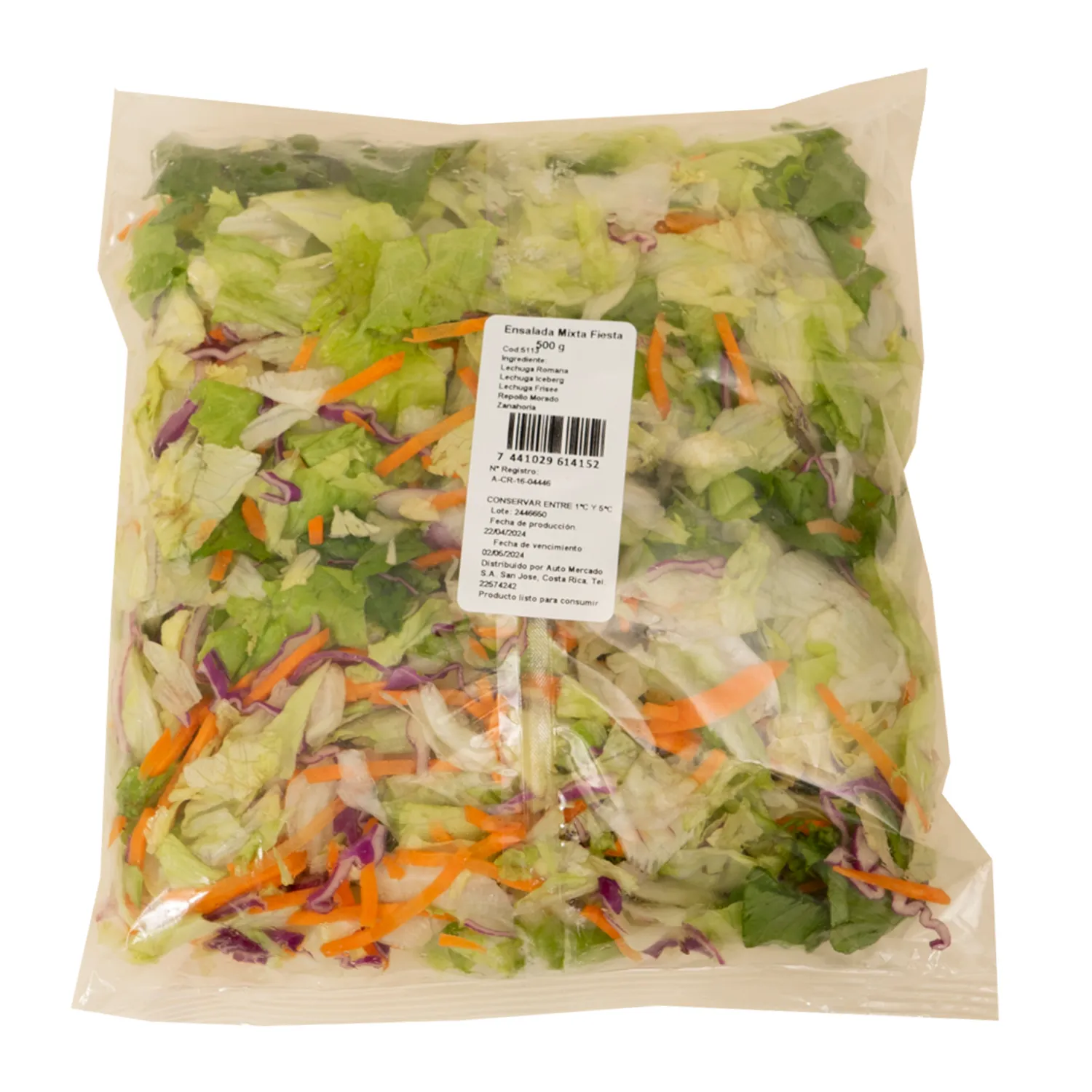 Ensalada Lechuga Mixta Fiesta Auto Mercado Paquete 500 G