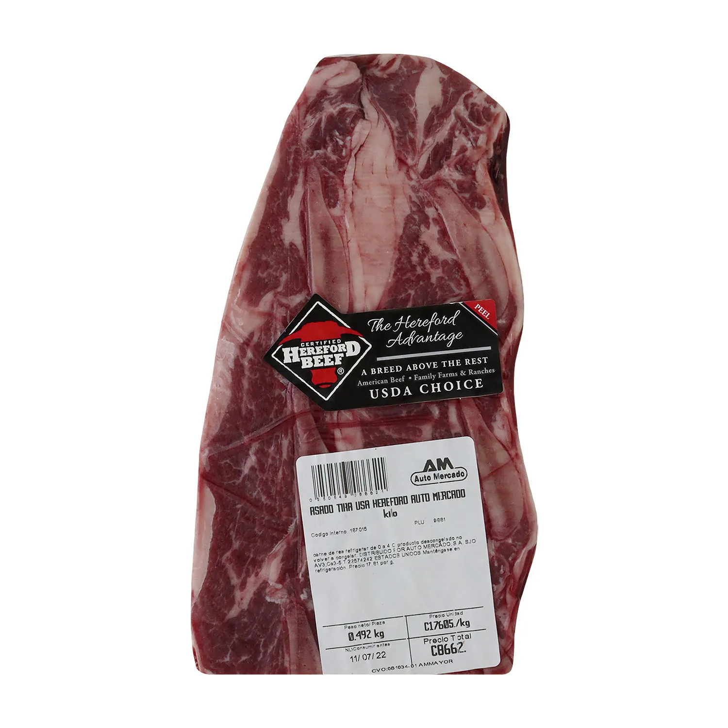 Asado Tira Res Hereford Premium Auto Mercado Kilogramo