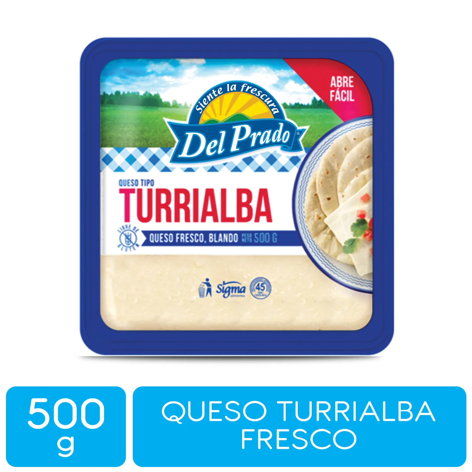 Queso Turrialba Del Prado Paquete 500 G