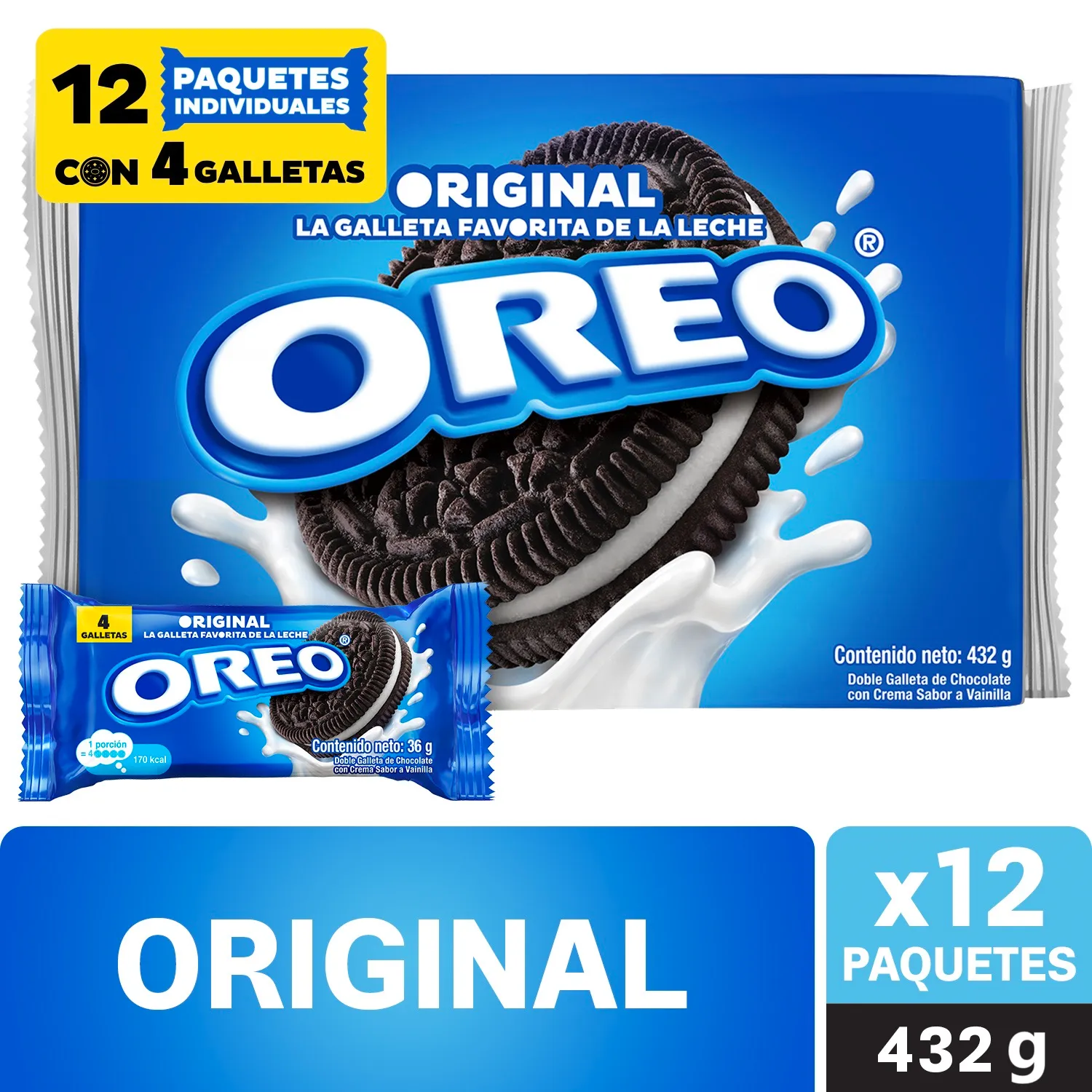Galletas Oreo Sabor Original Pack 12x De 36g C/u