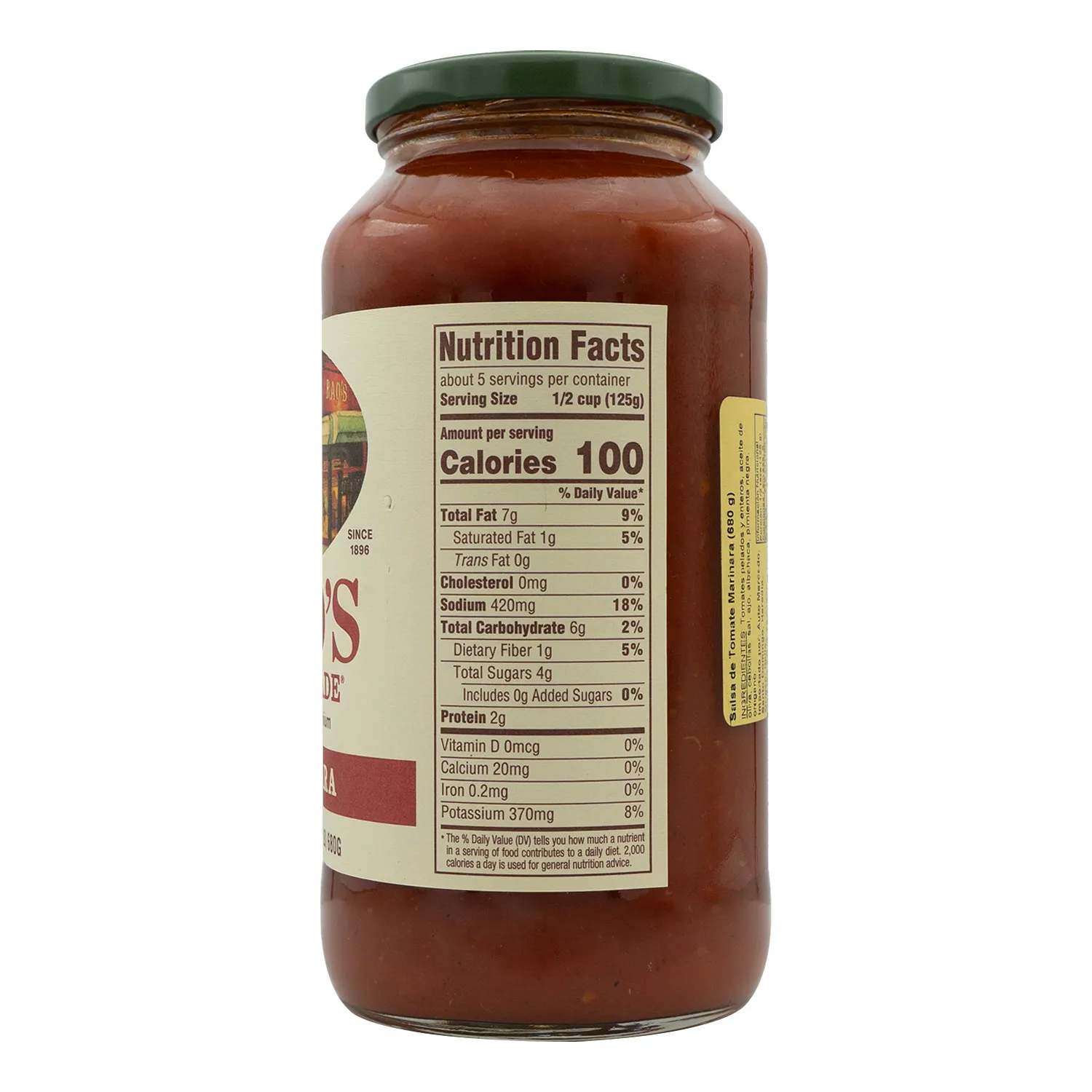 Salsa Tomate Preparada Marinara Rao's Frasco 680 G