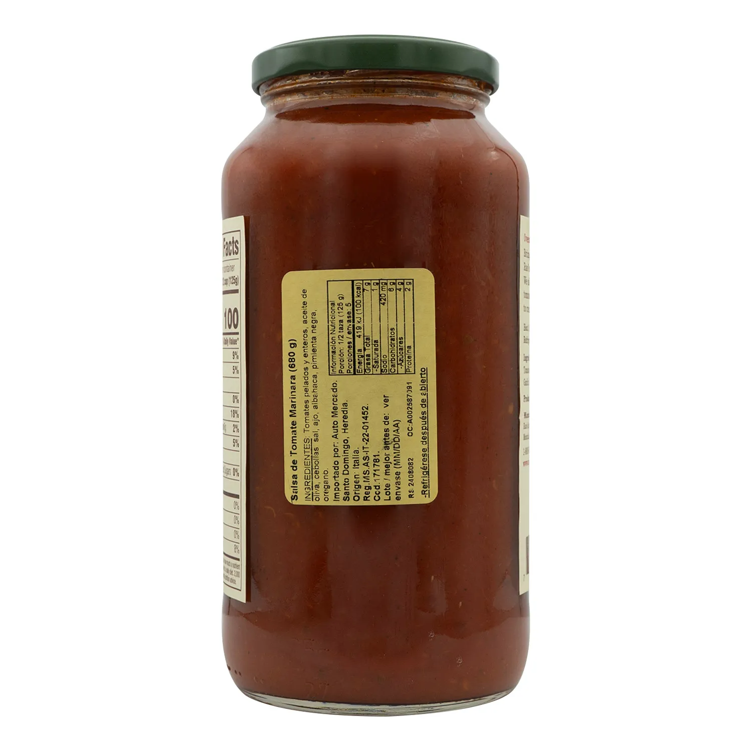 Salsa Tomate Preparada Marinara Rao's Frasco 680 G