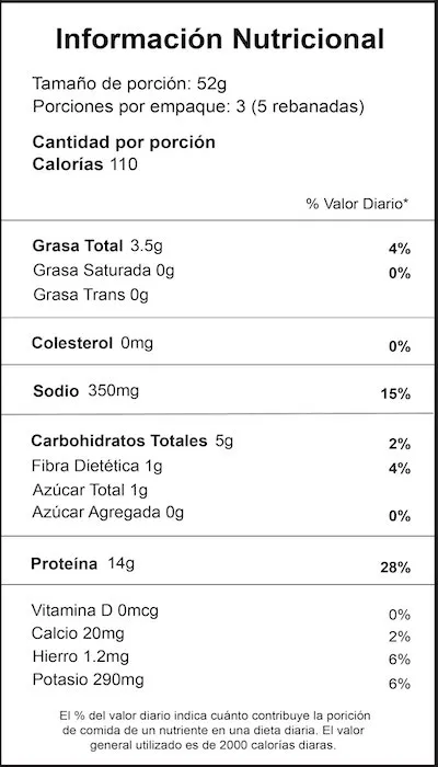 Jamon Vegano Rebanado Tofurky Caja 156 G