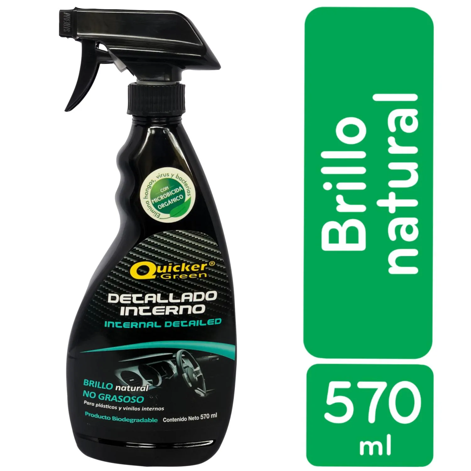 Cuidado Interior Limpiador Liquido Brillo Interior Quicker Green Envase 570 Ml