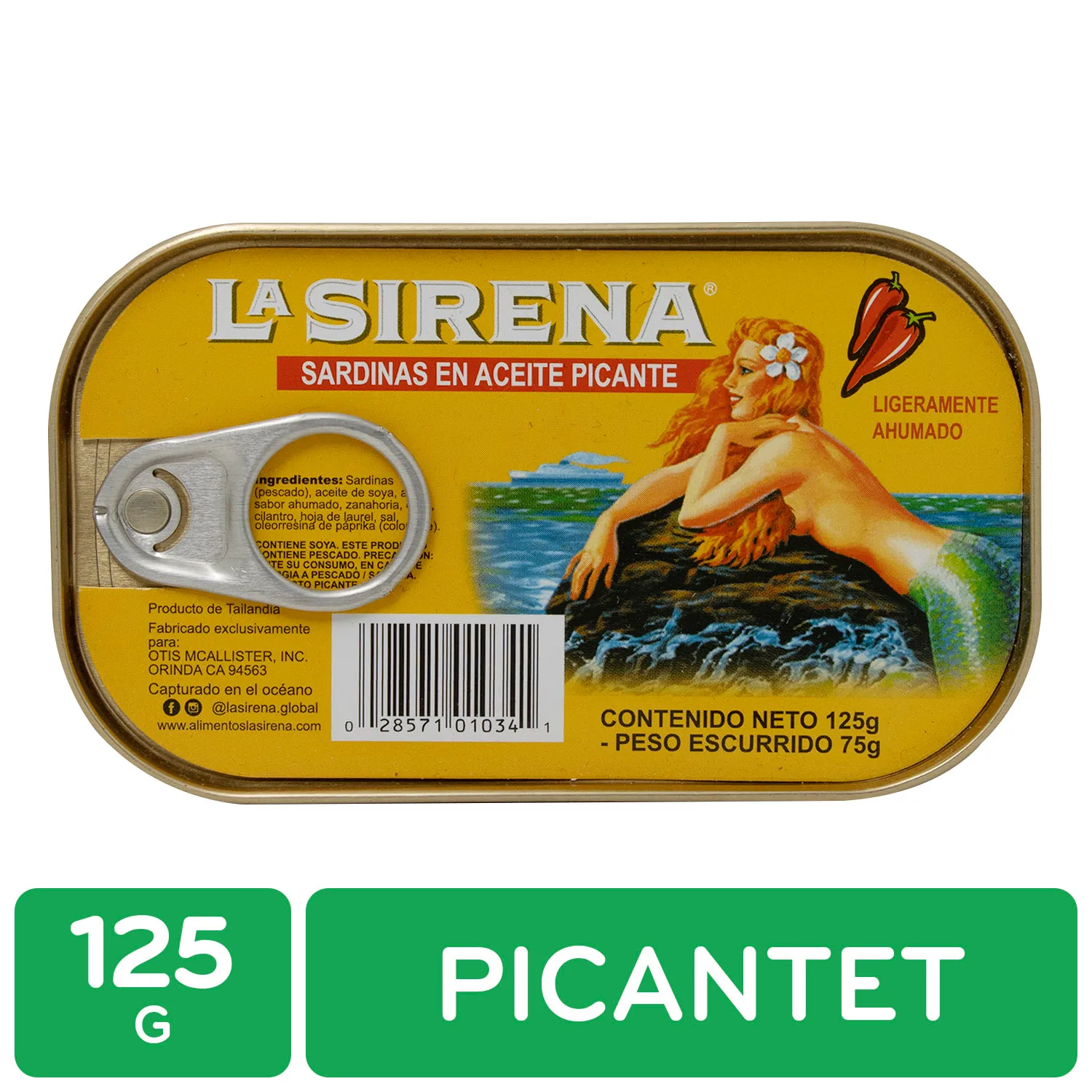 Sardina Aceite De Soya Picante La Sirena Lata 125 G