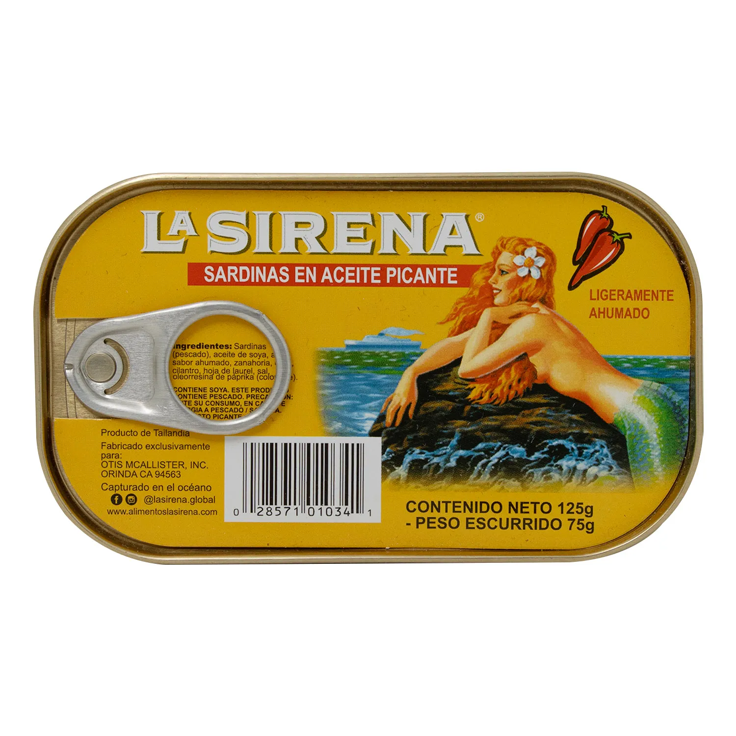 Sardina Aceite De Soya Picante La Sirena Lata 125 G