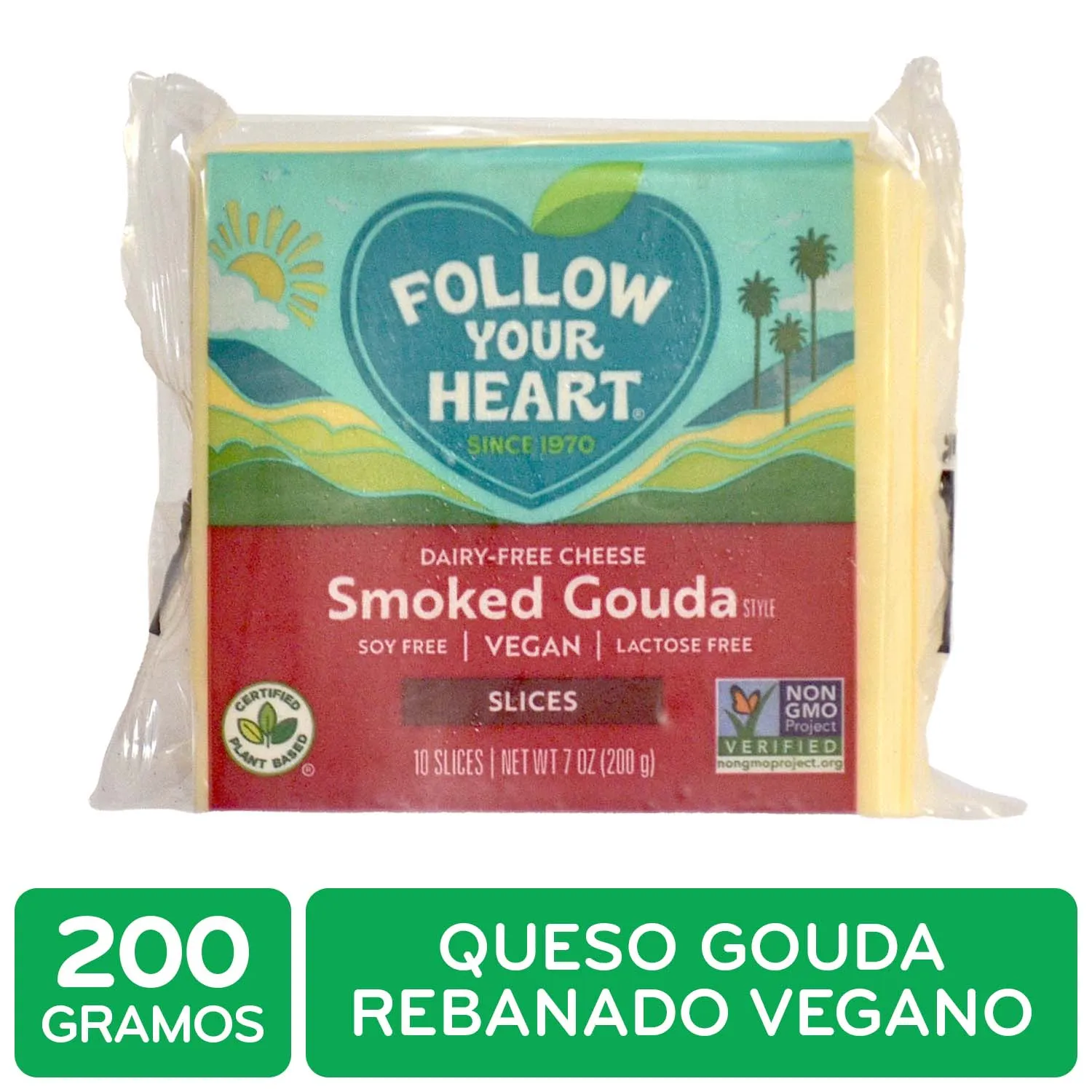 Alimento Base Aceite De Coco Gouda Rebanadas Follow Your Heart Paquete 200 G