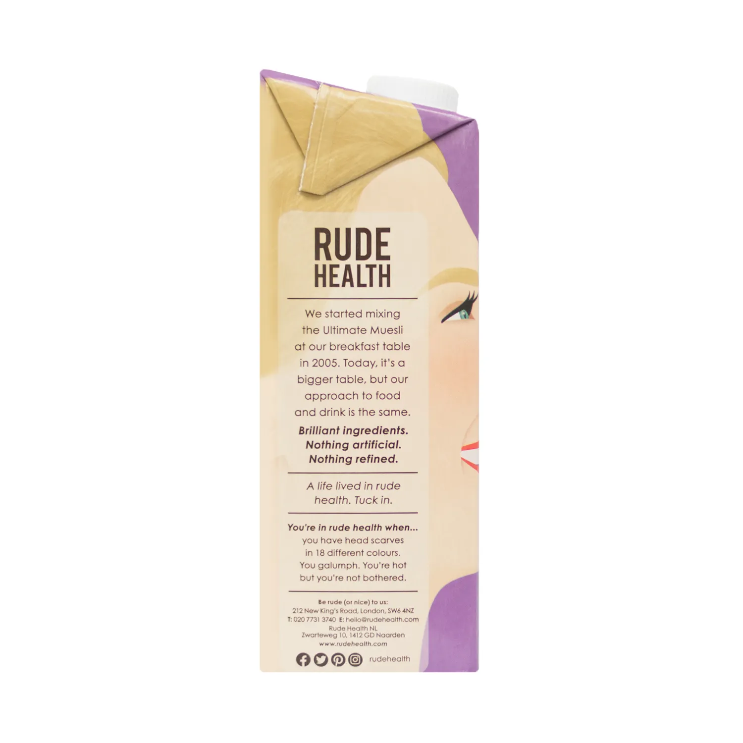 Bebida Semilla Arroz Liquido Organico Rude Health Tetra Brick 1000 Ml