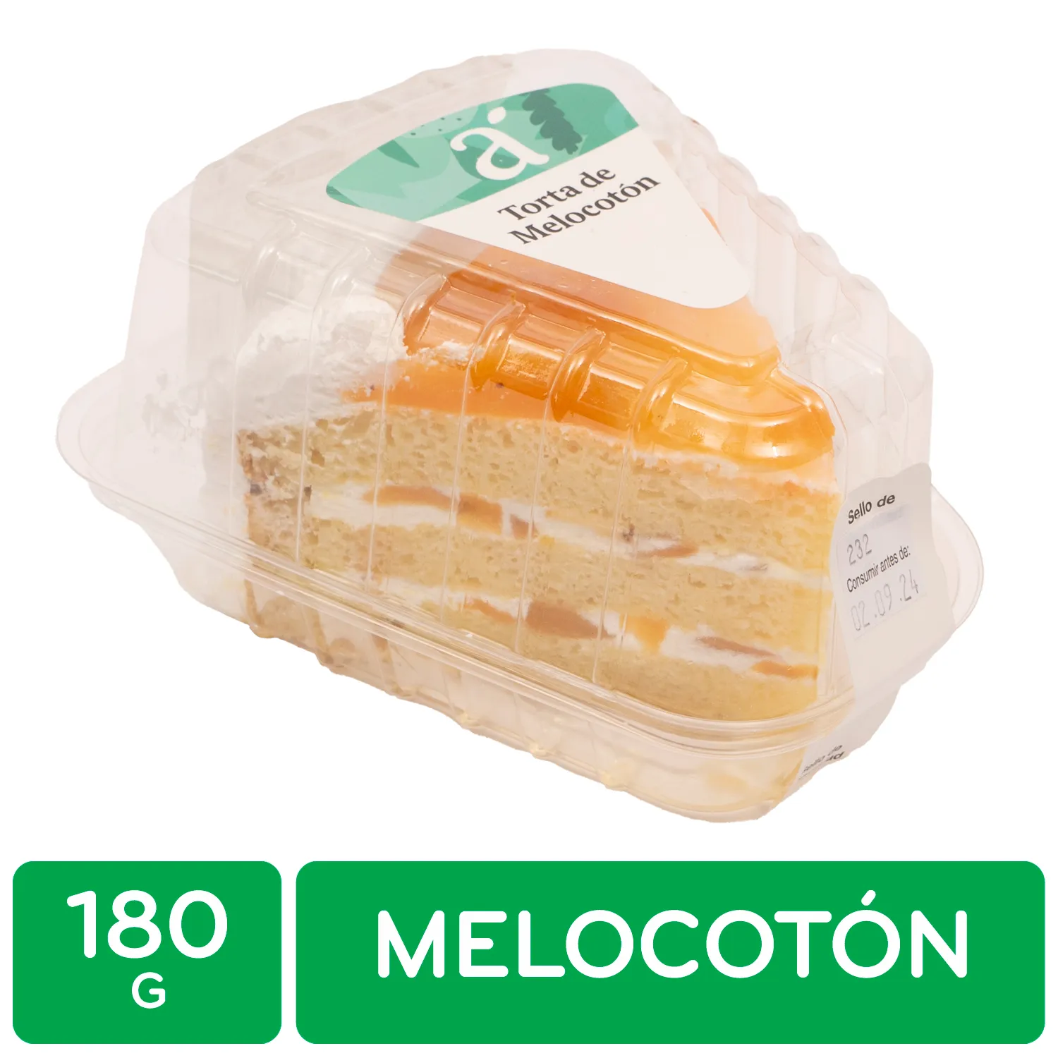 Torta Melocotón Porción Auto Mercado Envase 180 G