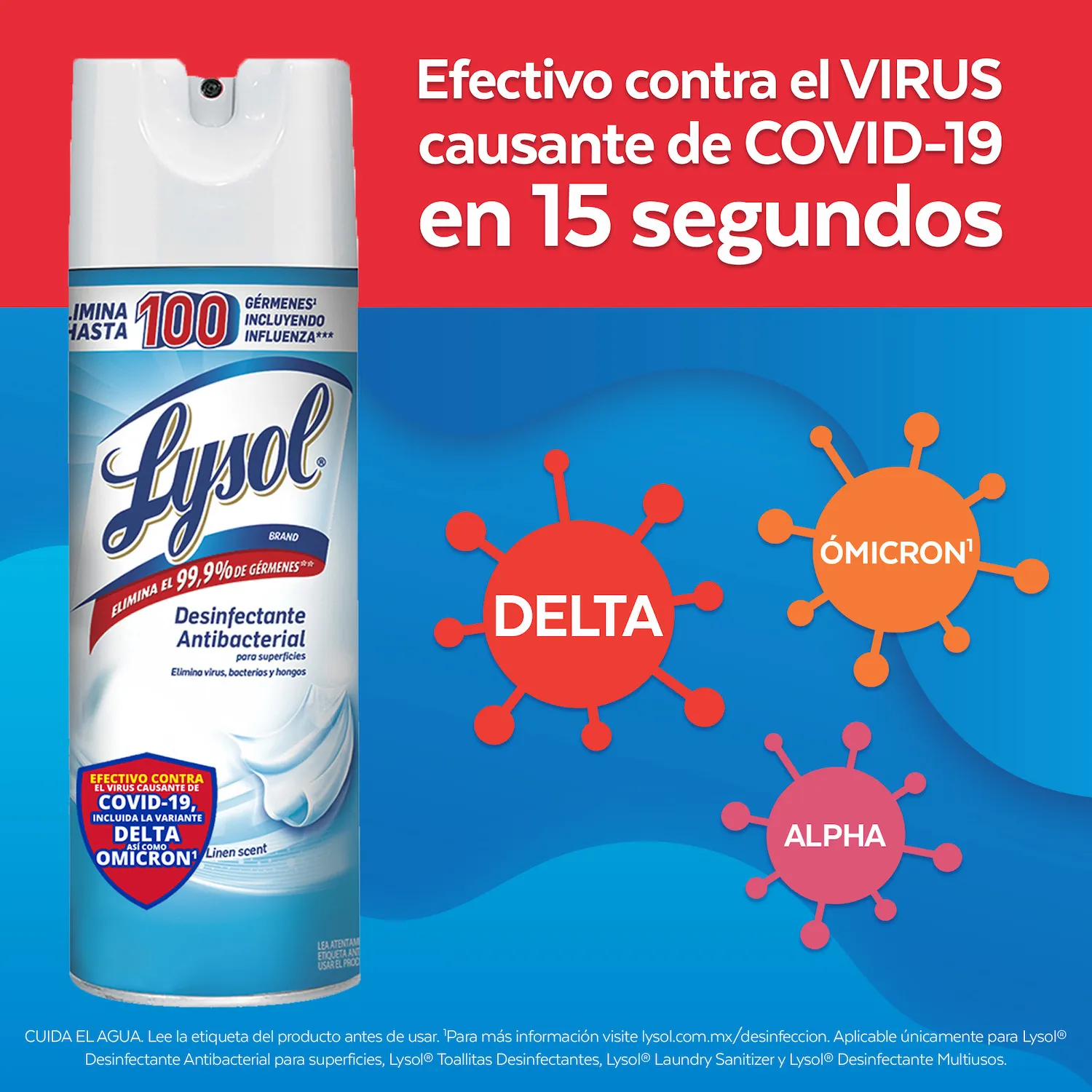 Desinfectante Aerosol Crisp Line Lysol Lata 538 G