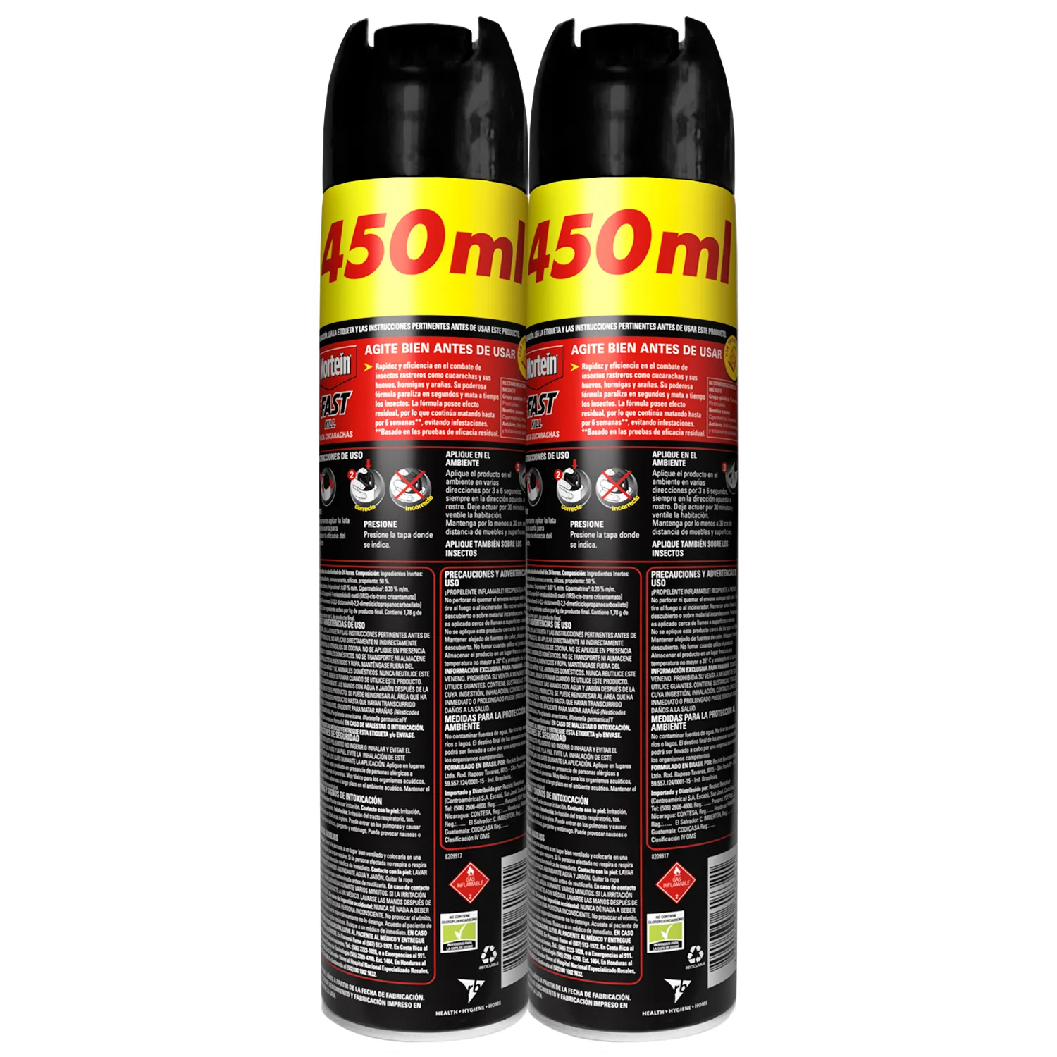 Insecticida Aerosol Rastreros Fast Kill 2u Mortein Oferta 900 Ml