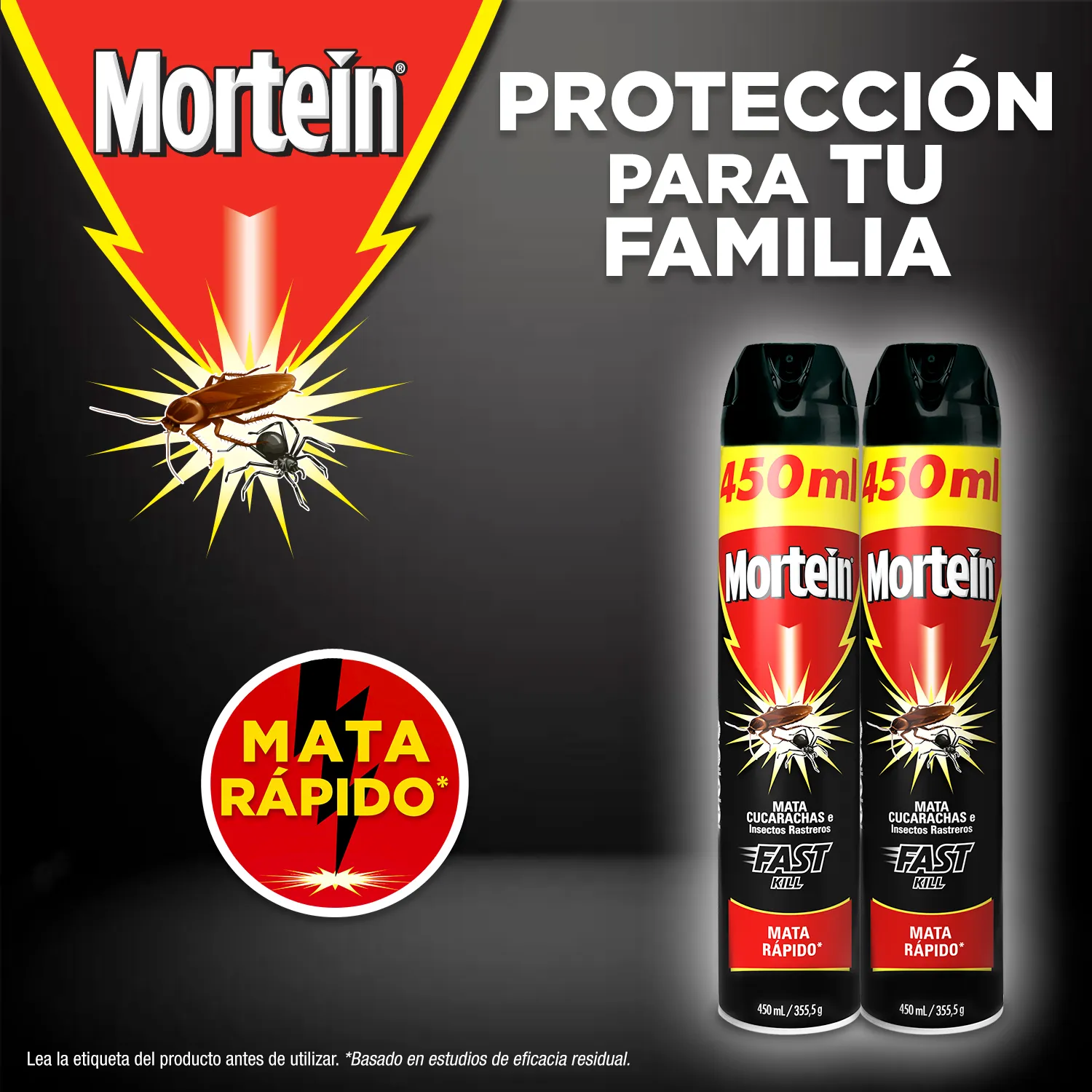Insecticida Aerosol Rastreros Fast Kill 2u Mortein Oferta 900 Ml