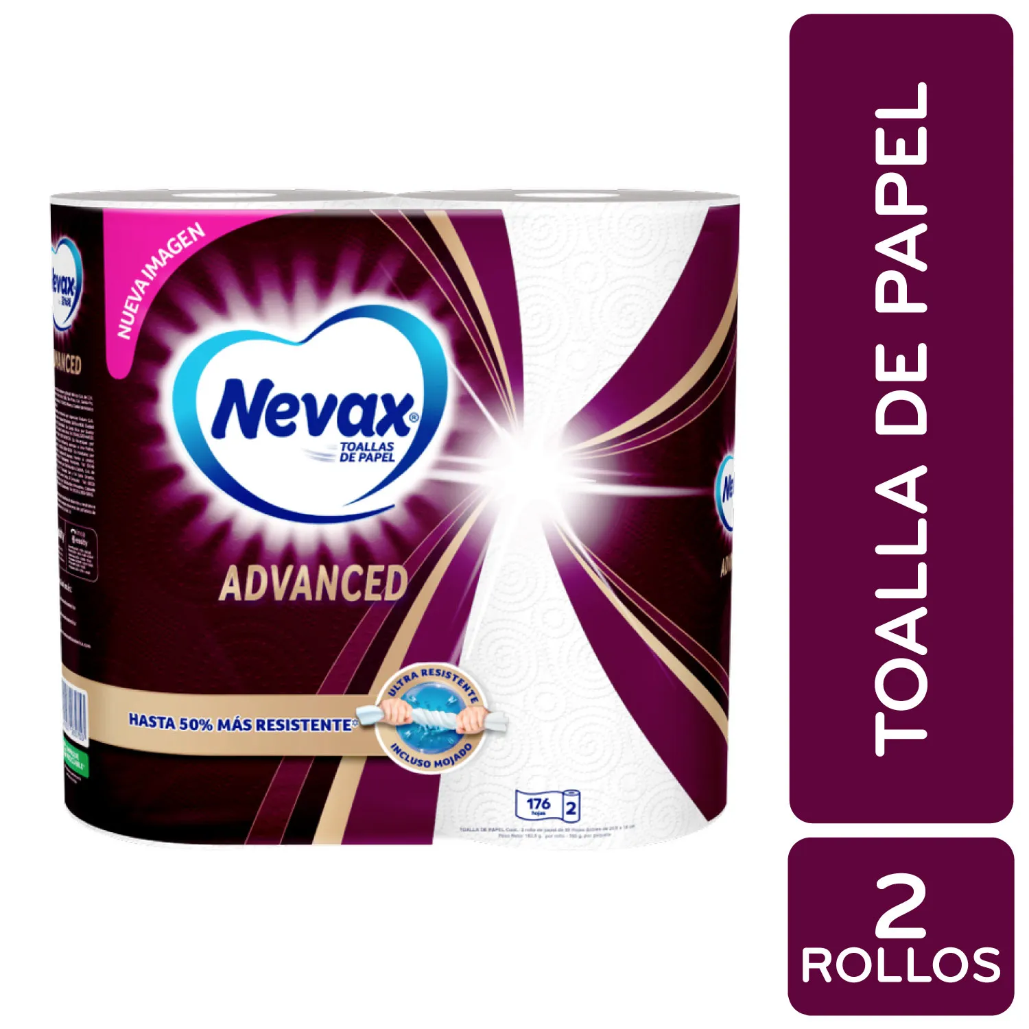 Toalla De Cocina Reutilizable Advance 2u 60h Nevax Paquete 356.6 G
