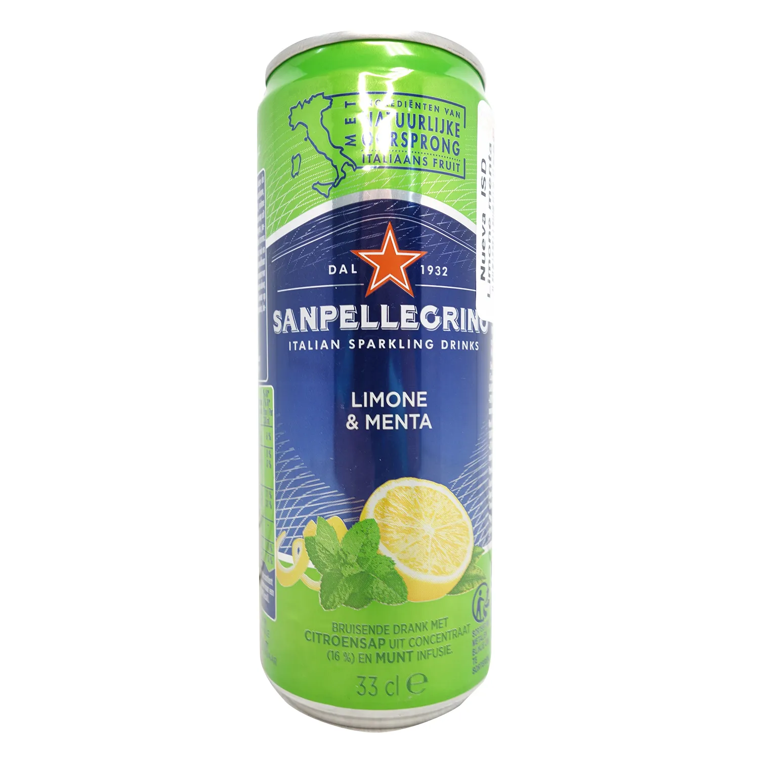 Agua Gasificada Saborizada Limón San Pellegrino Lata 330 Ml