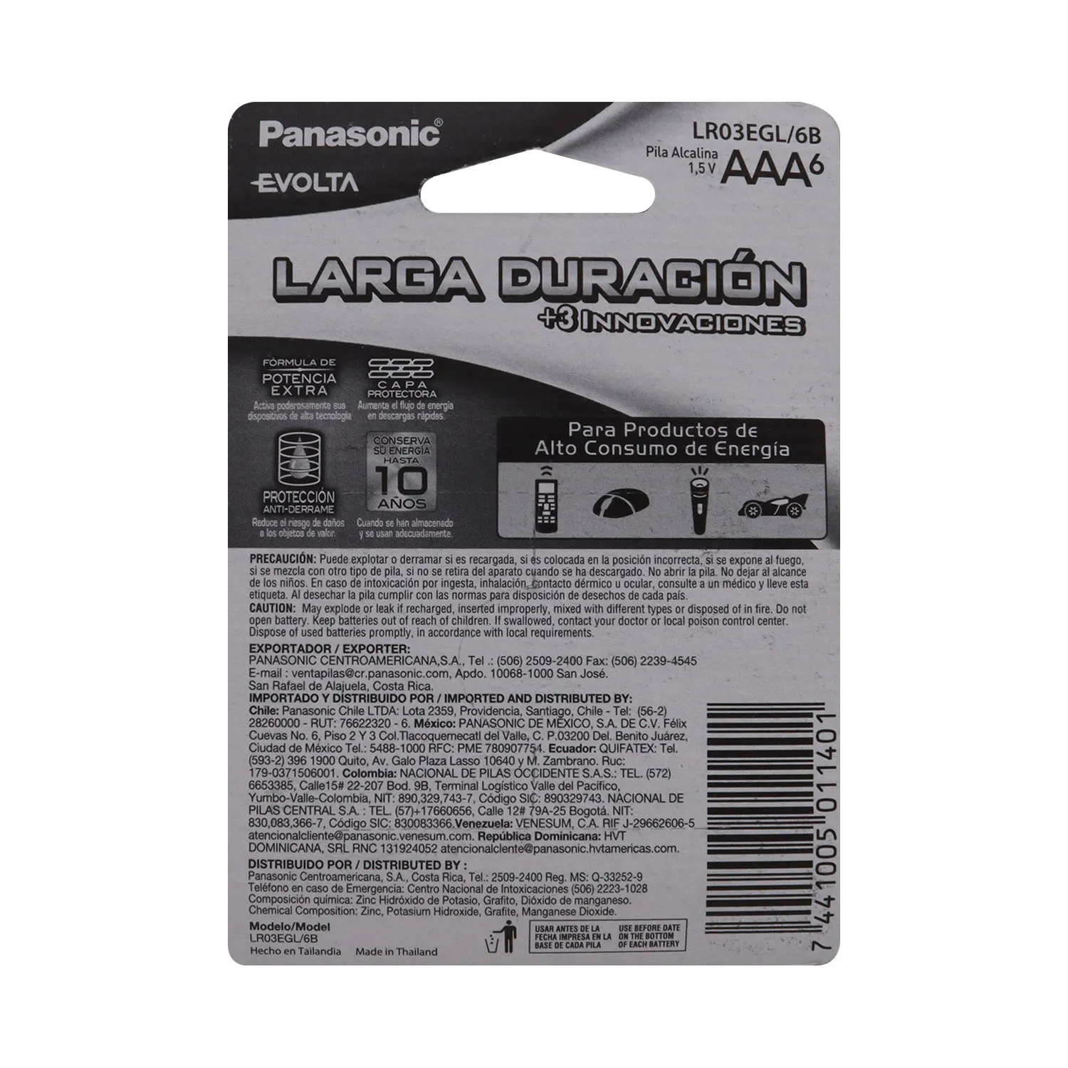 Bateria Alkalina Aaa Evolta Panasonic