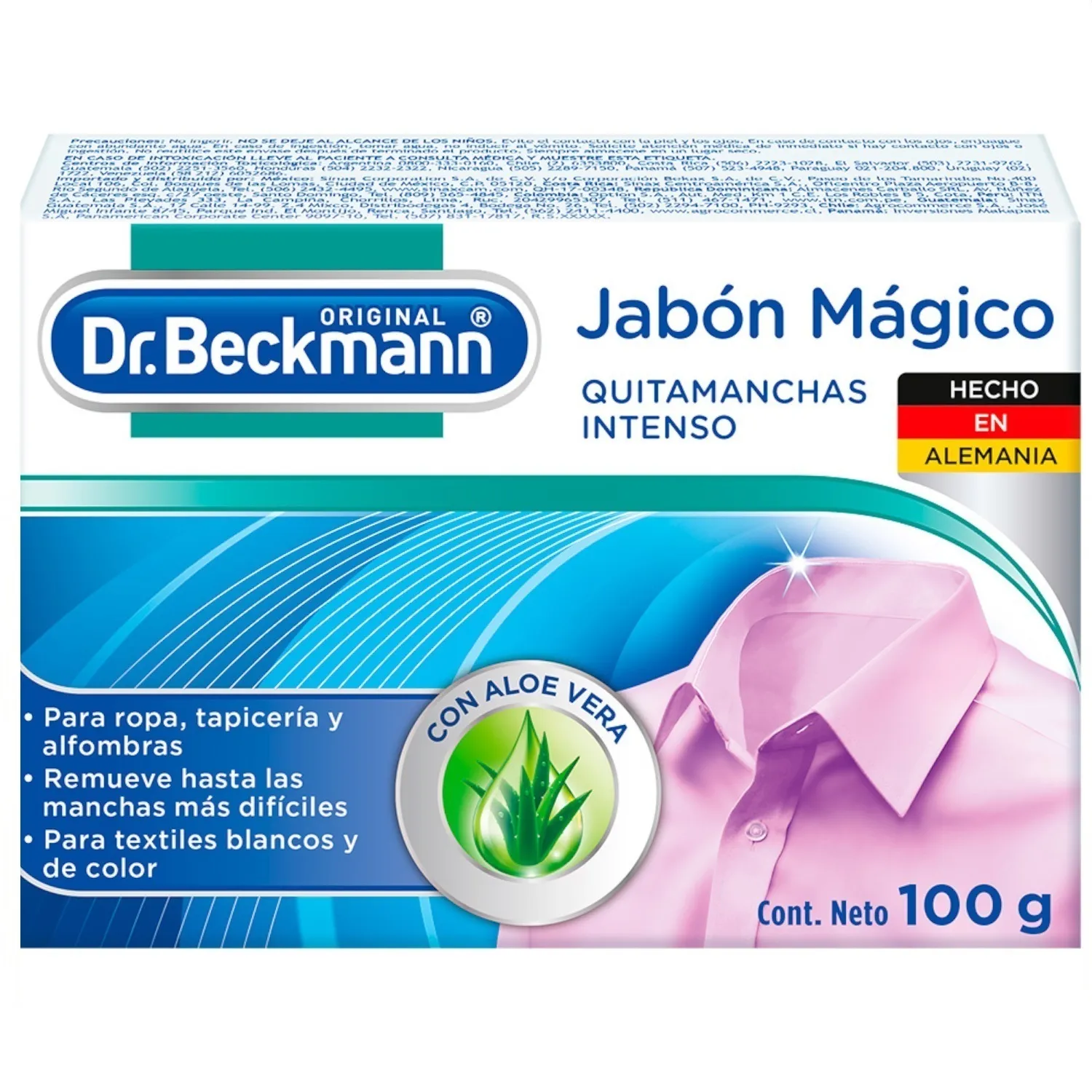 Jabon Barra Quitamanchas White Ropa Blanca Dr Beckmann Caja 100 G