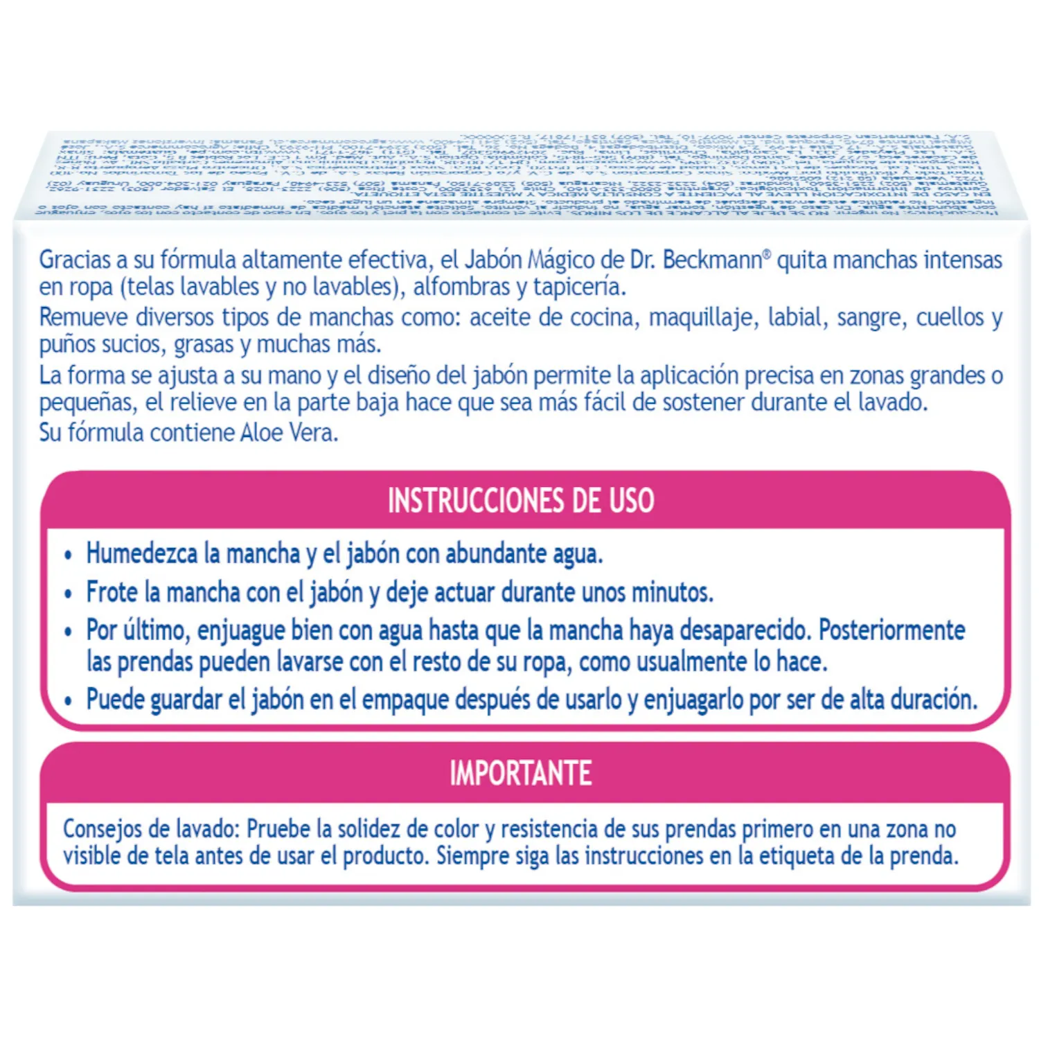 Jabon Barra Quitamanchas White Ropa Blanca Dr Beckmann Caja 100 G
