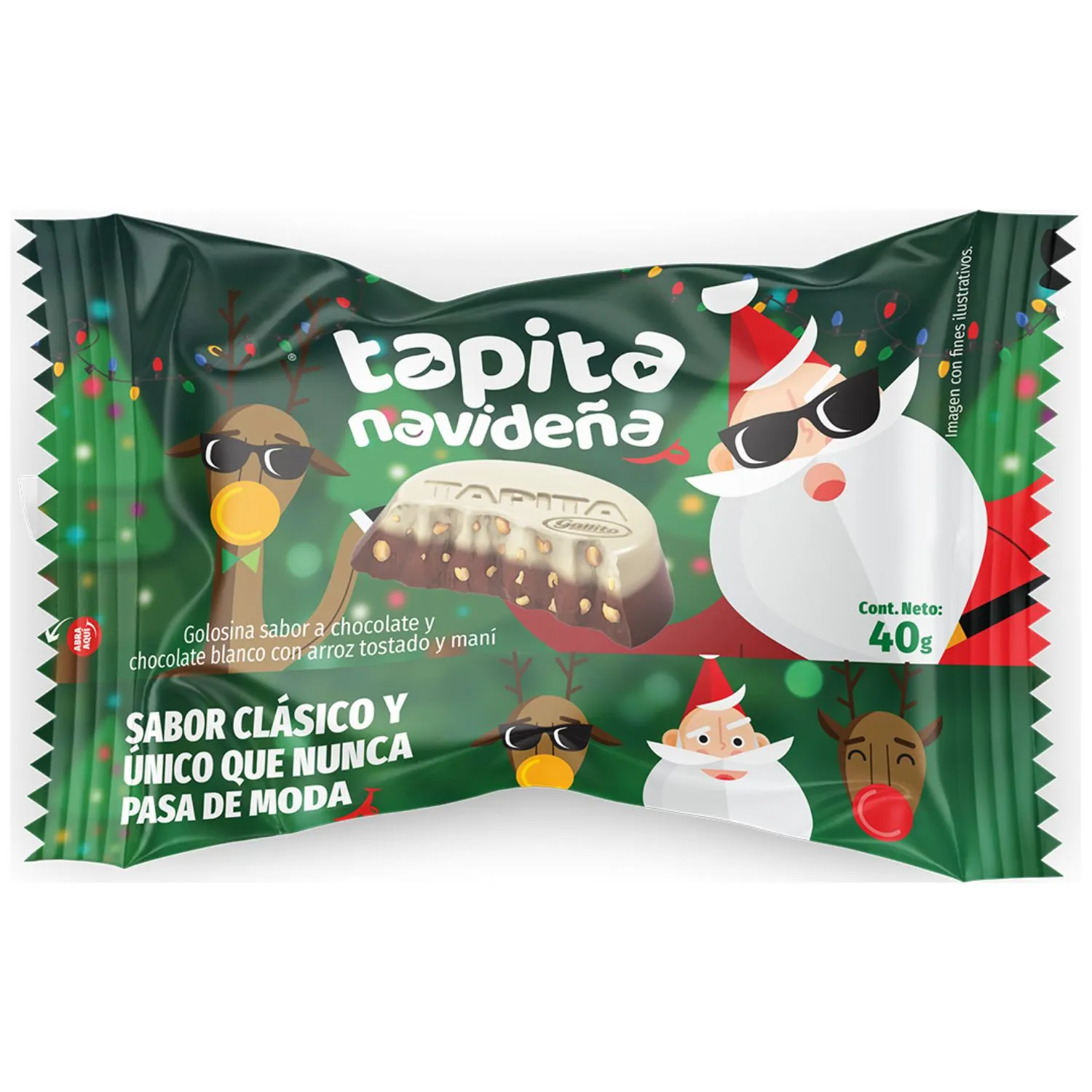Chocolate Navidad Tapita Gallito Paquete 40 G