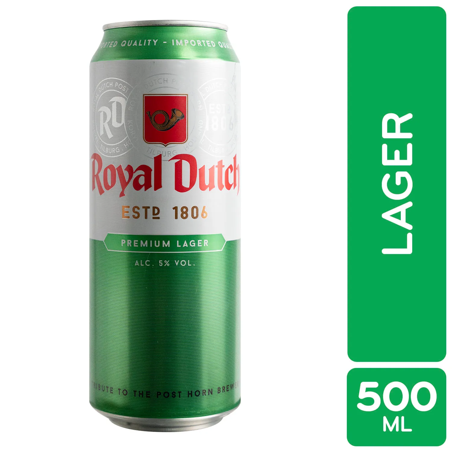 Cerveza Importada Lager 5% Alc. Holanda Royal Dutch Lata 500 Ml