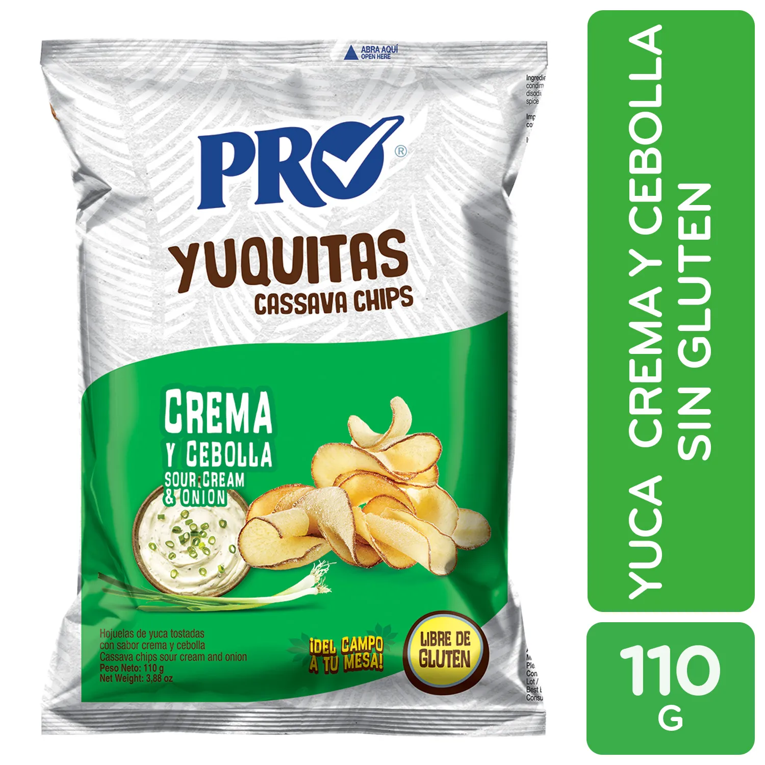 Yuca Tostada Crema Cebolla Pro Paquete 110 G