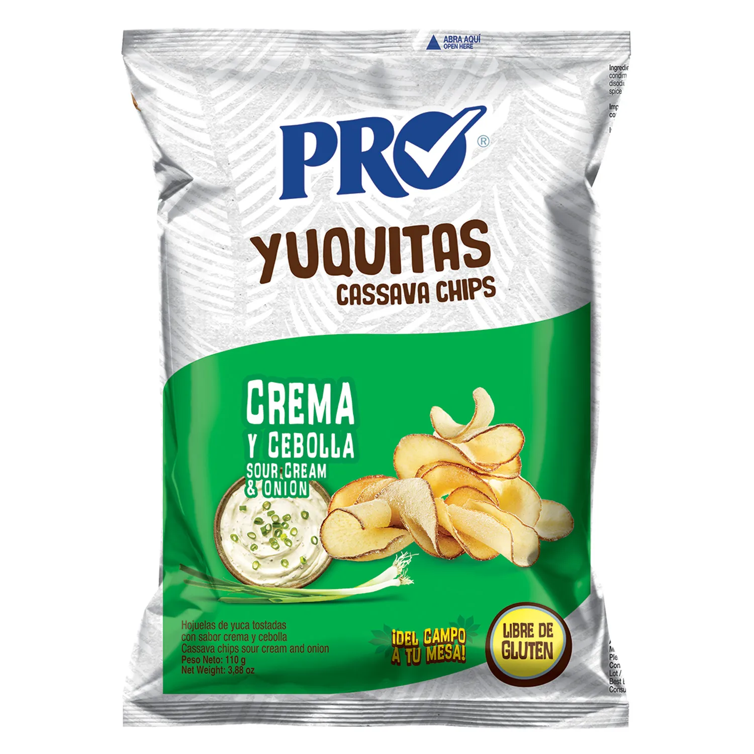 Yuca Tostada Crema Cebolla Pro Paquete 110 G