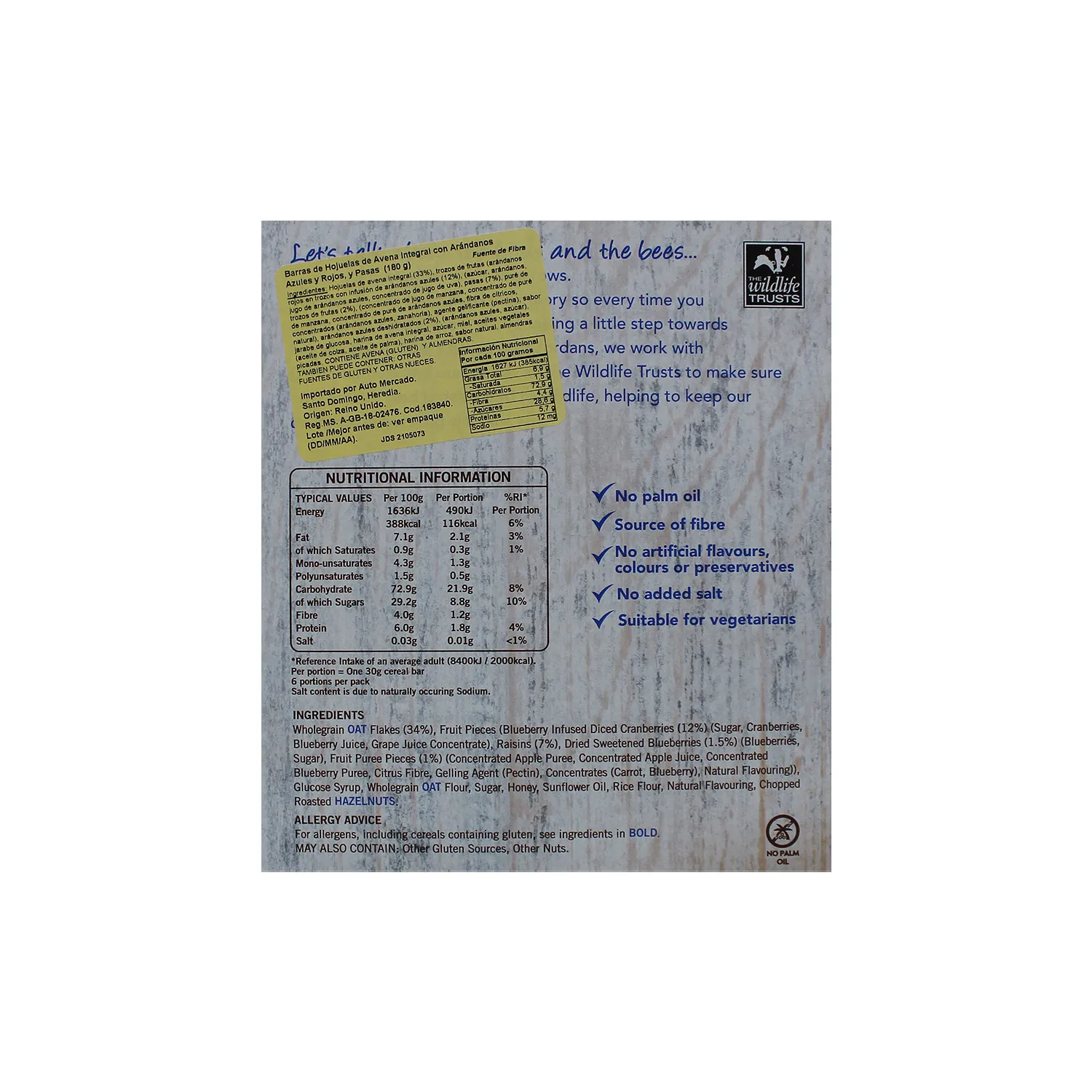 Barra Cereal Arandanos Jordans Caja 180 G