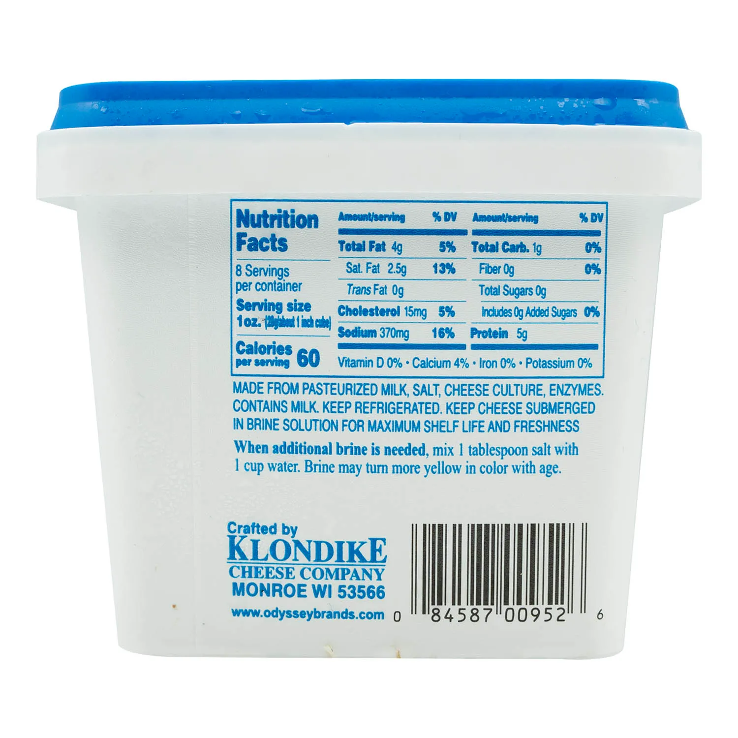 Queso Feta Block Salmuera Odyssey Envase 226 G