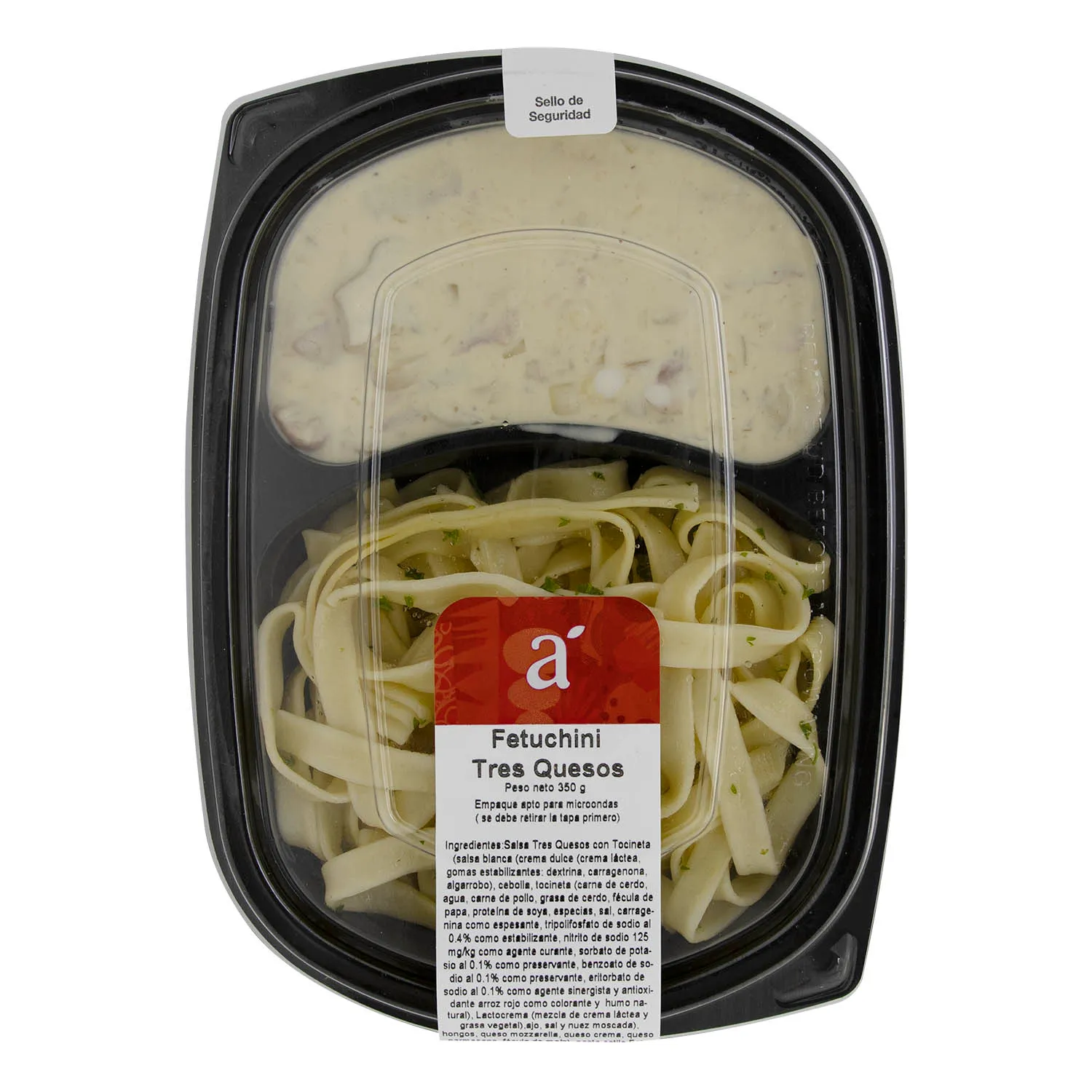 Pasta Fetuchini Tres Quesos Con Tocineta Auto Mercado Unidad 350 G