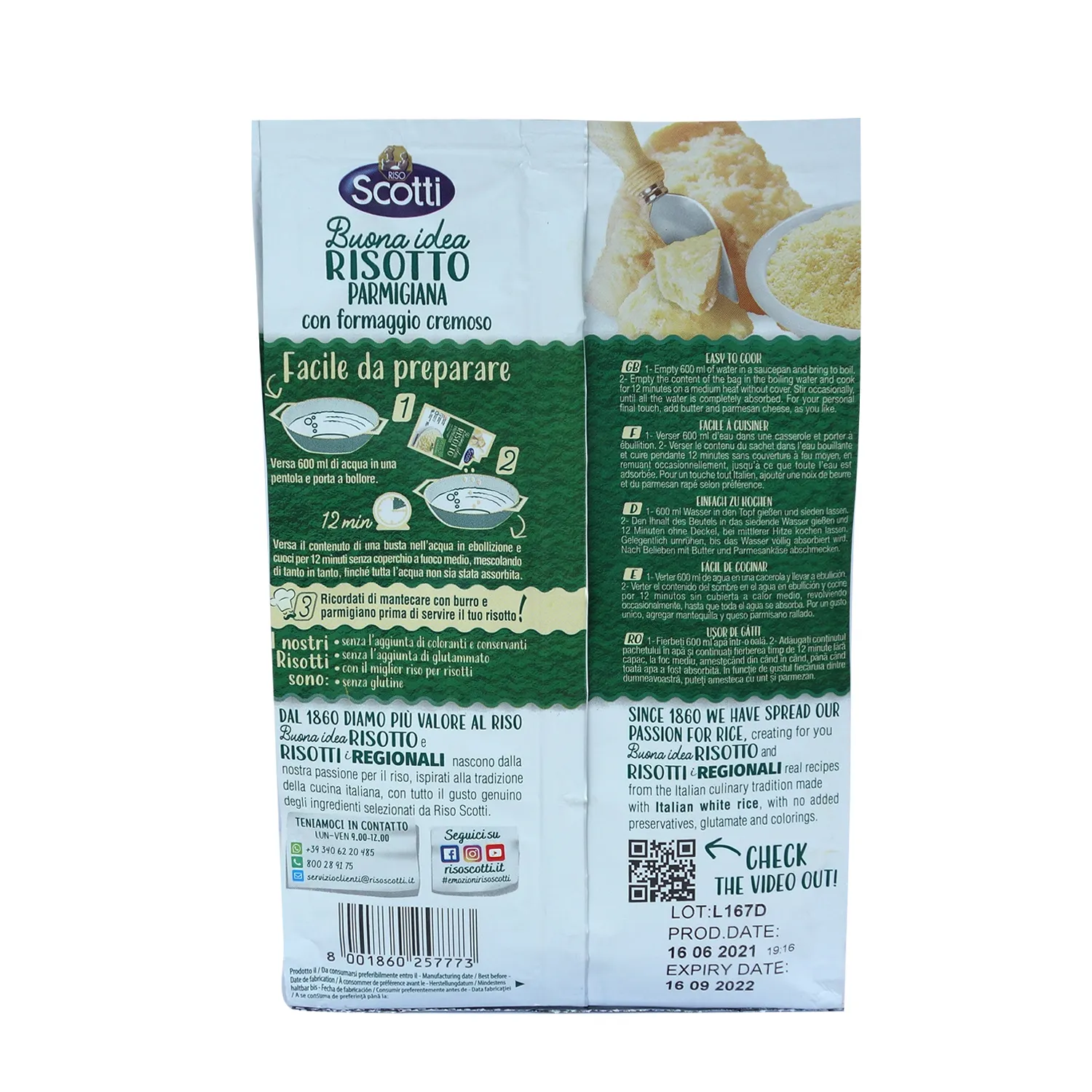 Arroz Preparado Risotto Parmesano Scotti Paquete 210 G