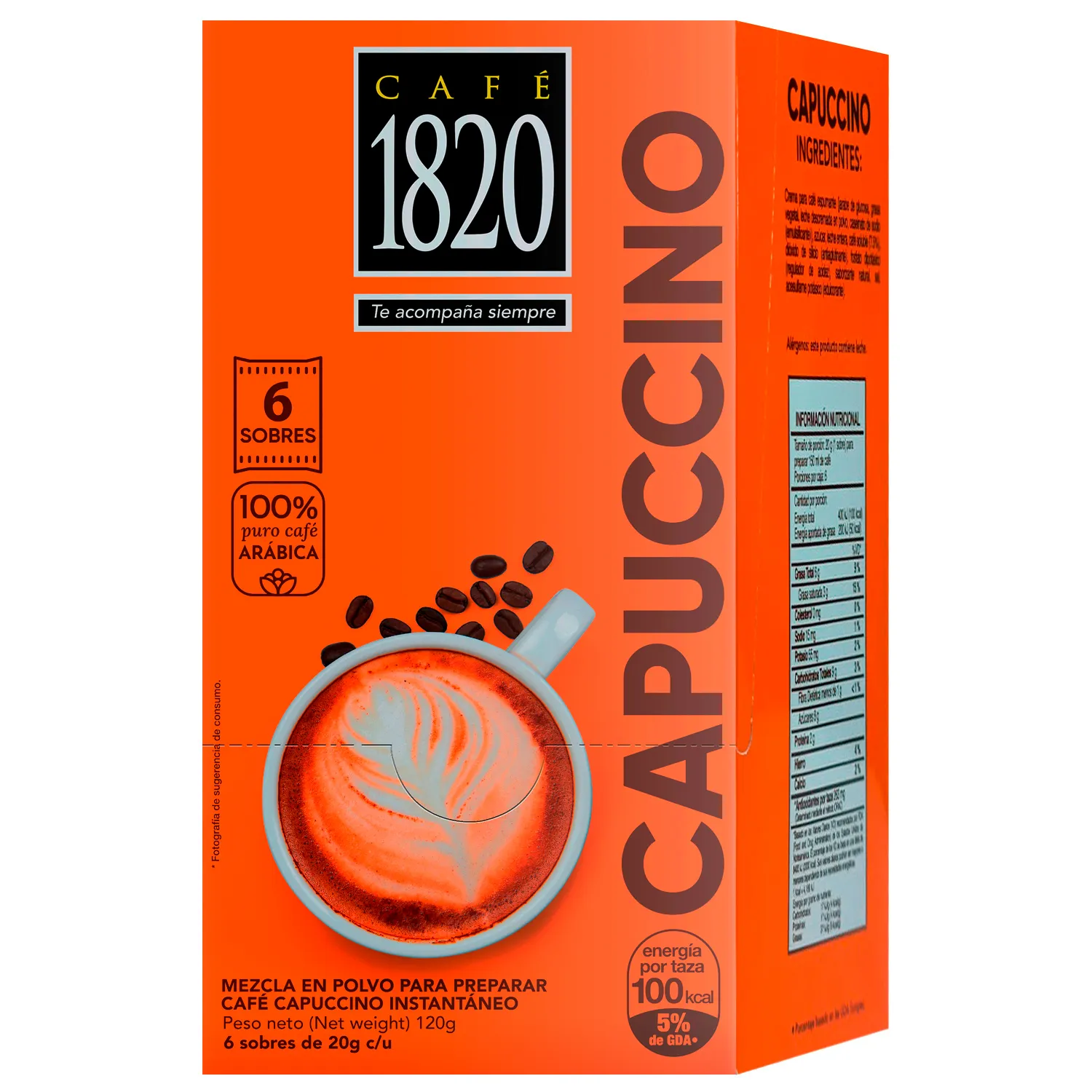 Cafe Instantaneo Capuccino 1820 Caja 120 G