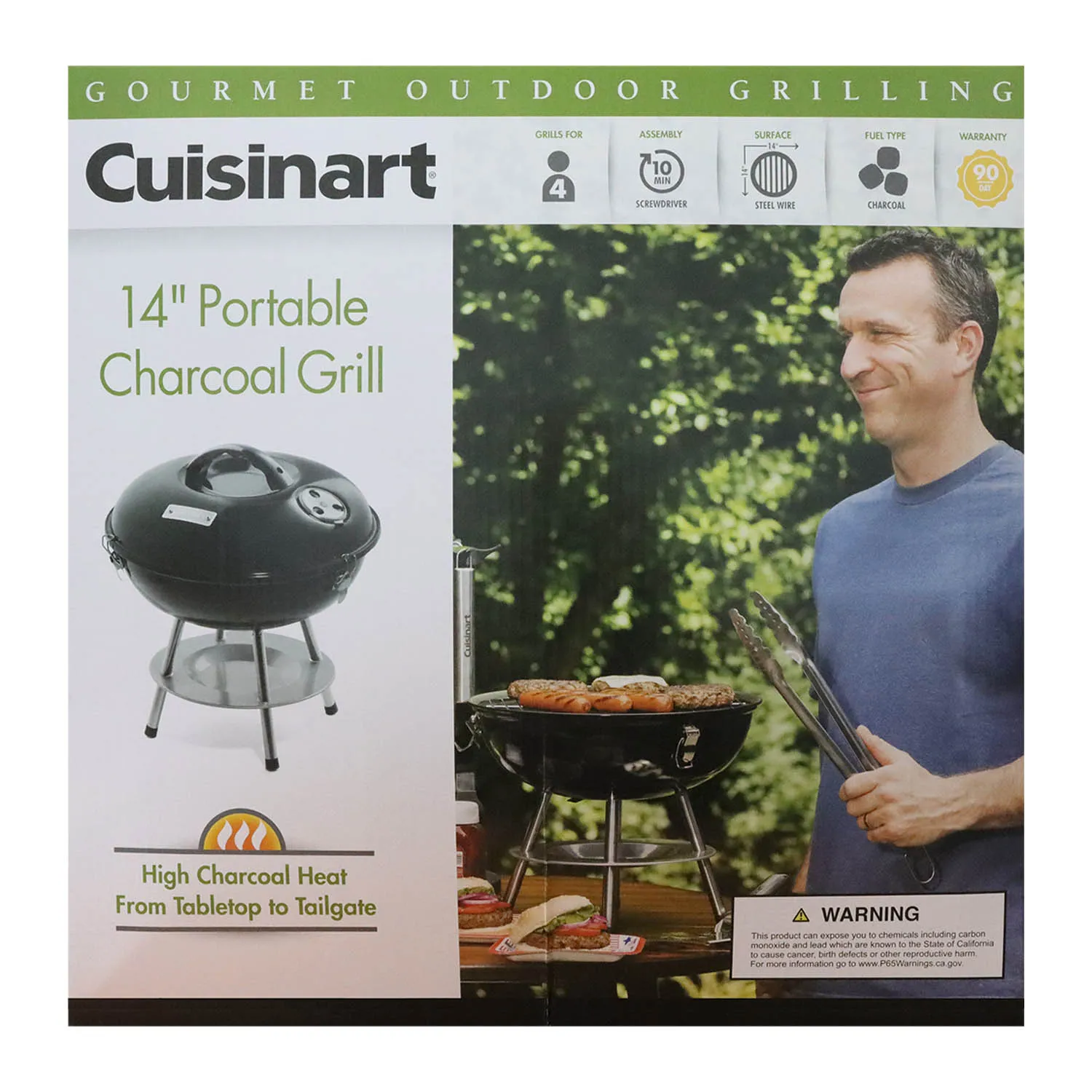 Parrilla Carbon Bbq Negra Cuisinart Unidad