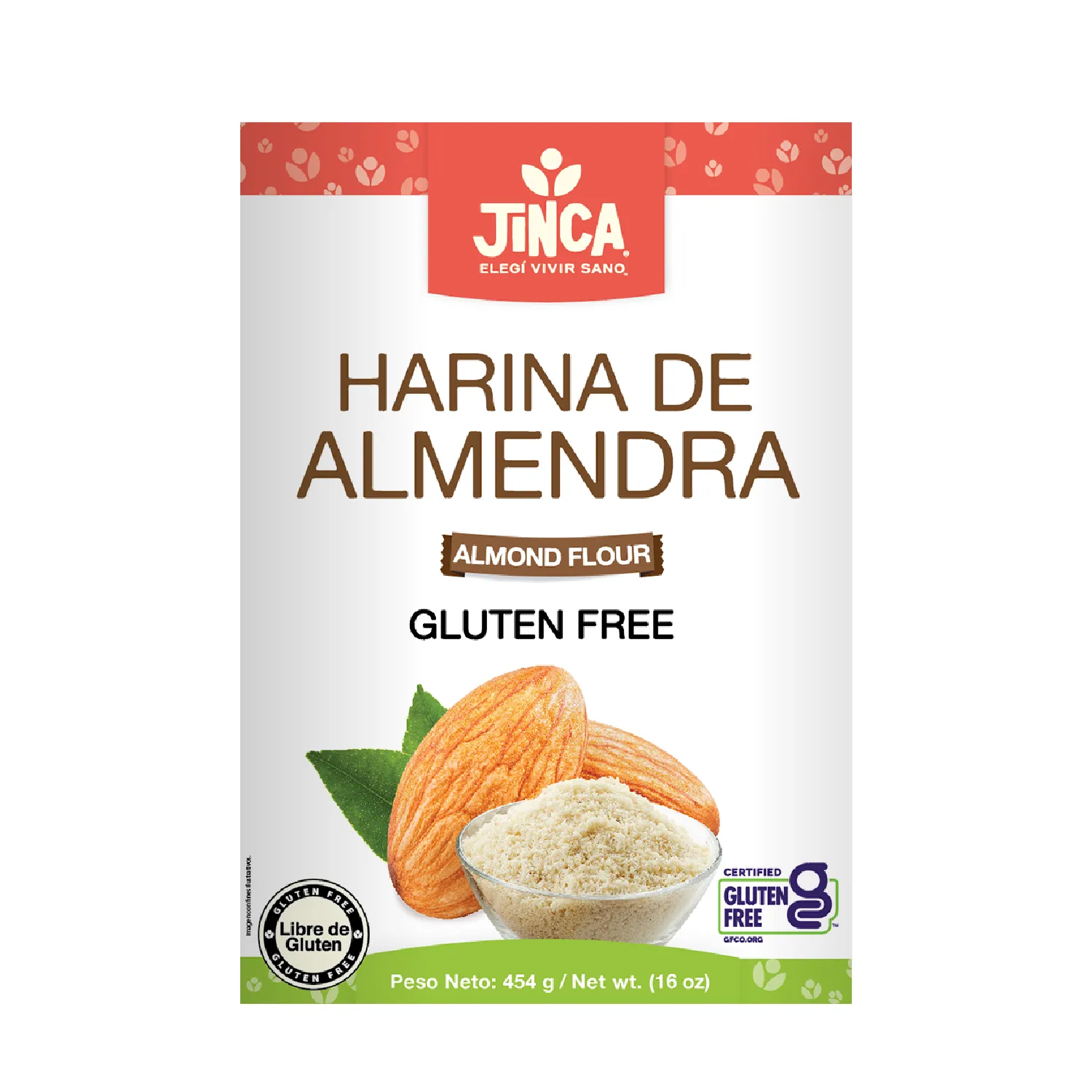 Harina Sin Gluten Almendras Jinca Foods Caja 454 G