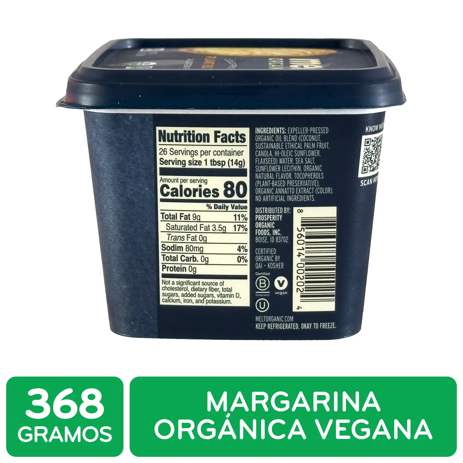 Mantequilla Vegana Melt Organic Envase 368 G