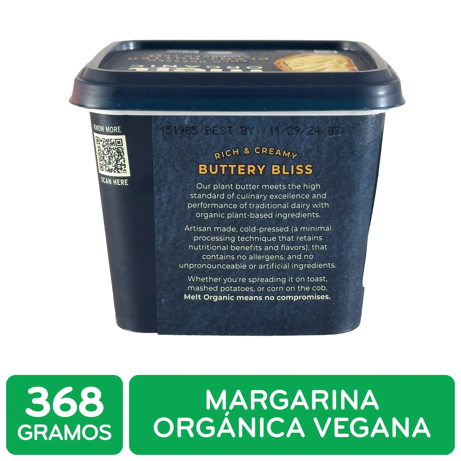 Mantequilla Vegana Melt Organic Envase 368 G