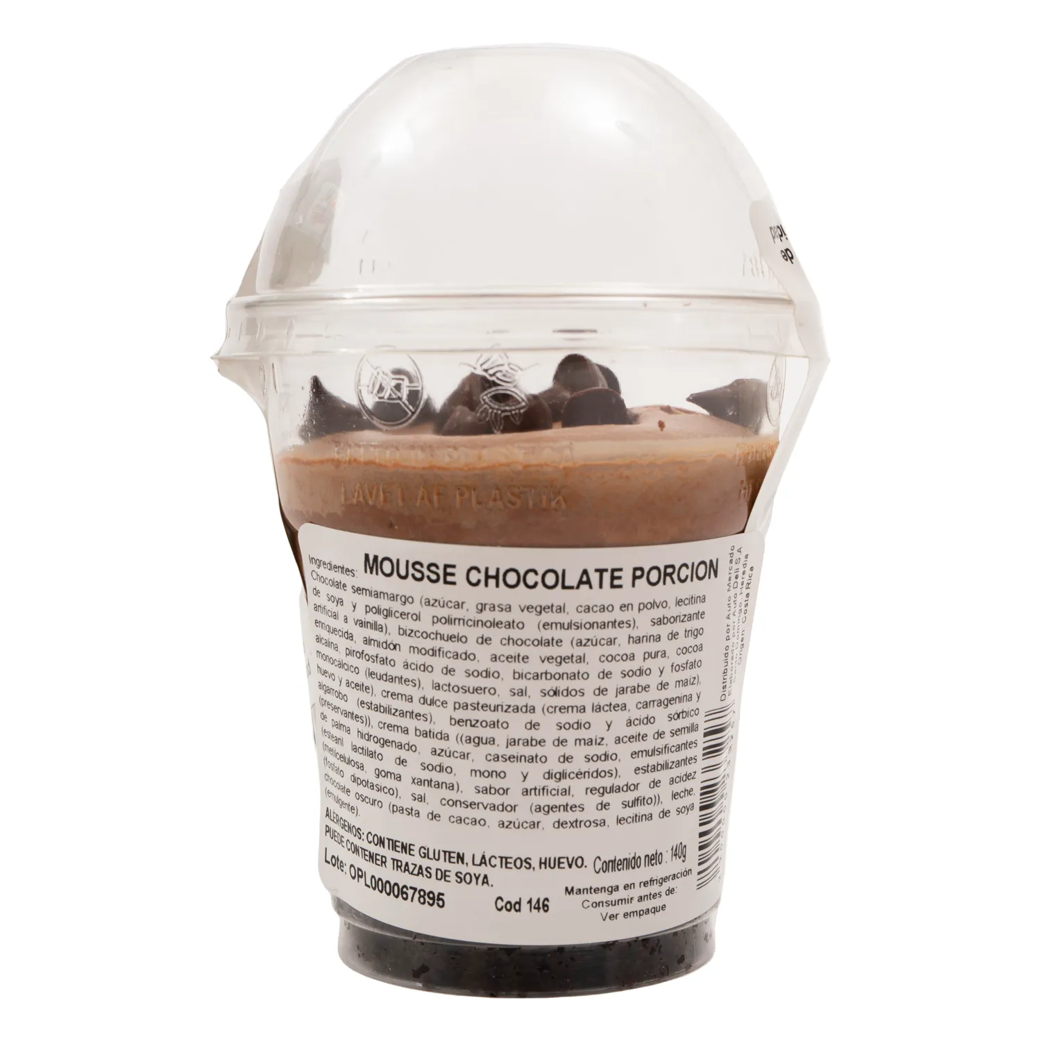 Mousse Chocolate Porcion Auto Mercado Frasco 140 G