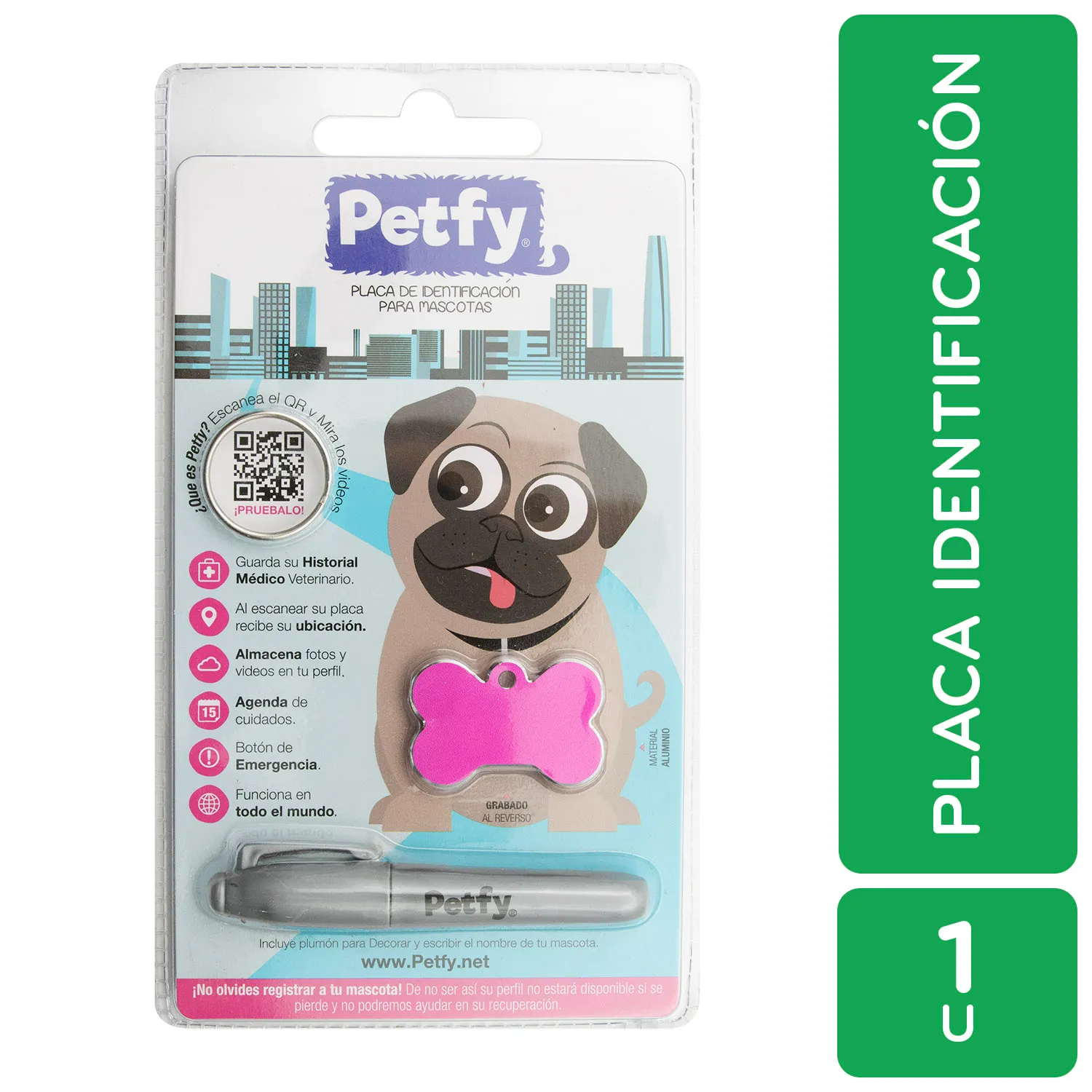 Placa Perro Identificación Petfy