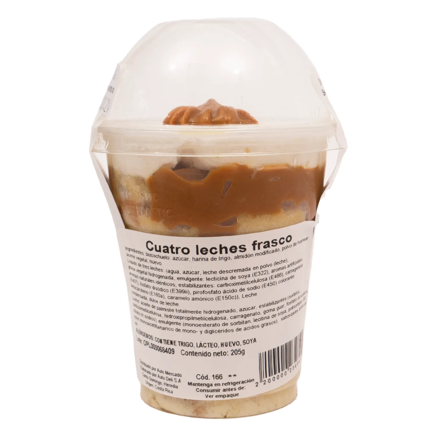 Cuatro Leches Porción Auto Mercado Frasco 205 G