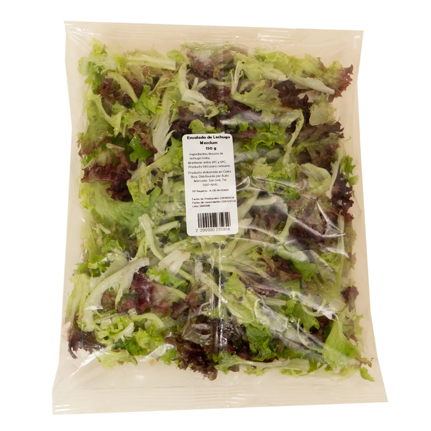 Ensalada Lechuga Mezclum Auto Mercado Paquete 150 G