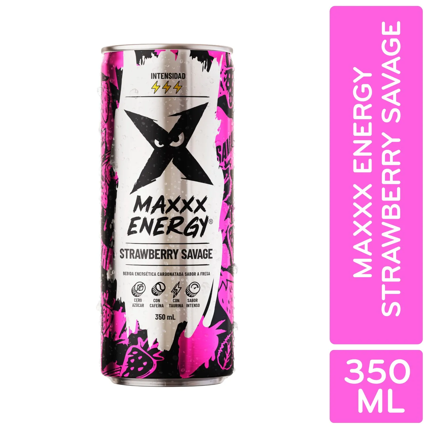 Bebida Energizante Cero Fresa Maxxx Energy Lata 350 Ml