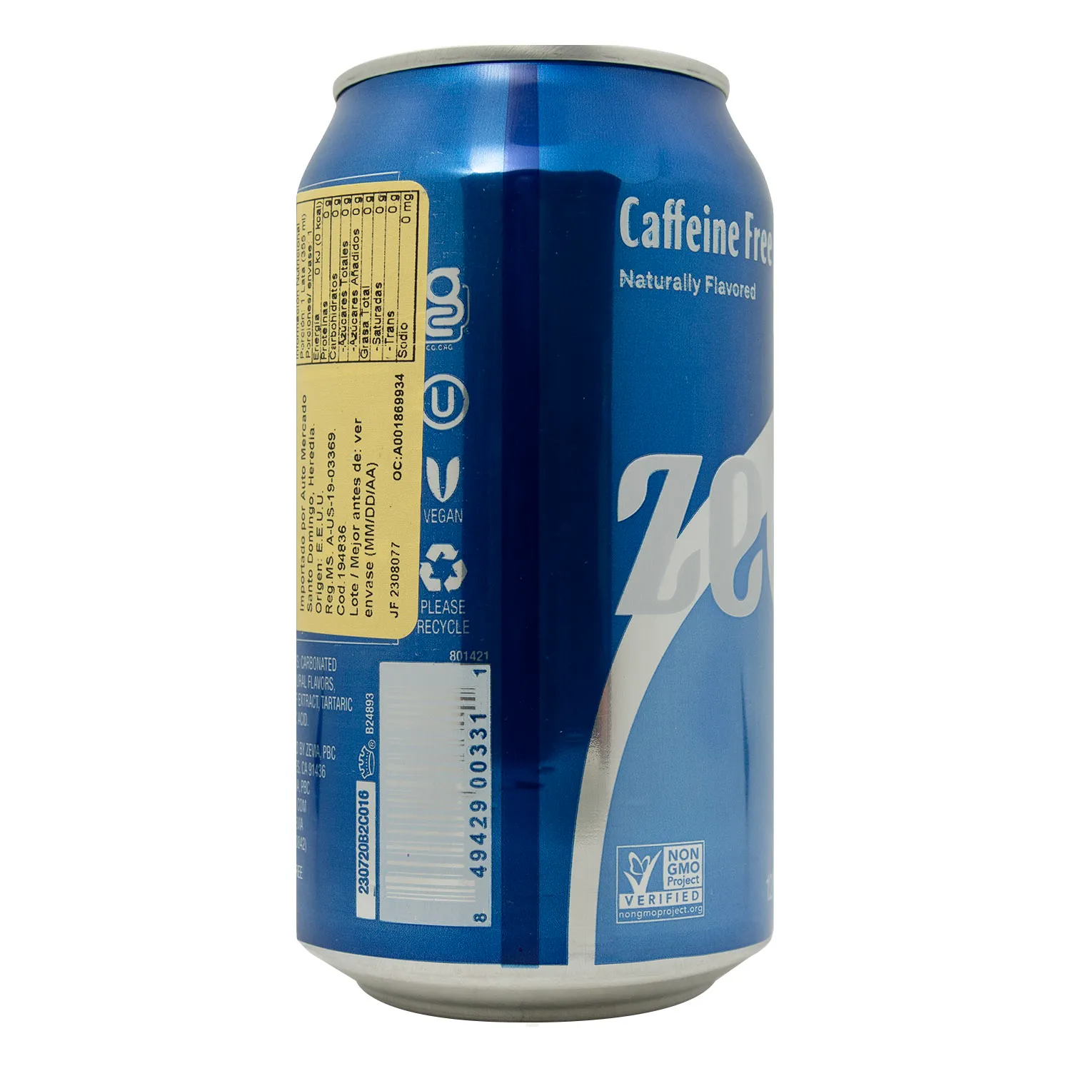 Bebida Gaseosa Zero Sabor Zevia Lata 355 Ml