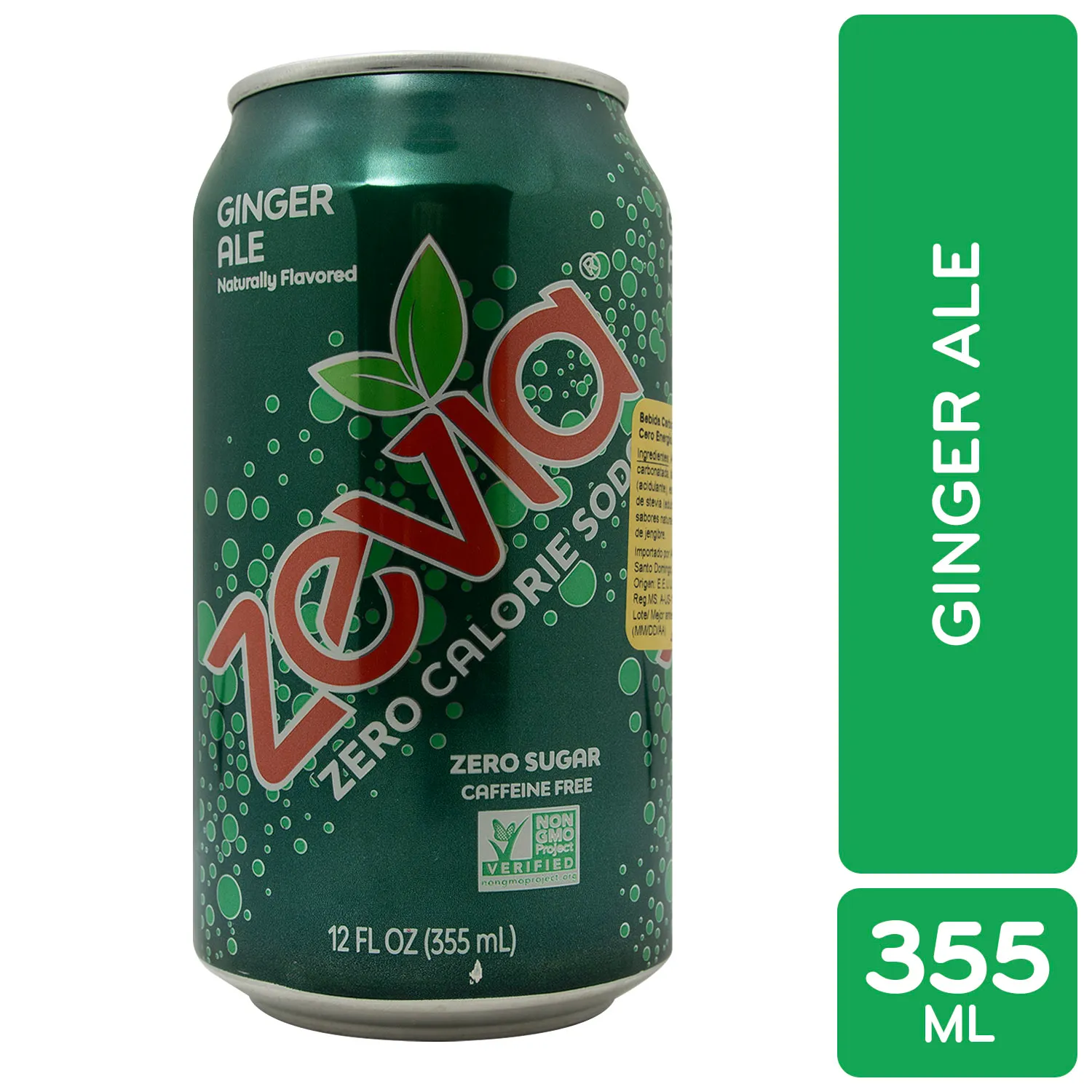 Bebida Gaseosa Zero Sabor Ginger Zevia Lata 355 Ml